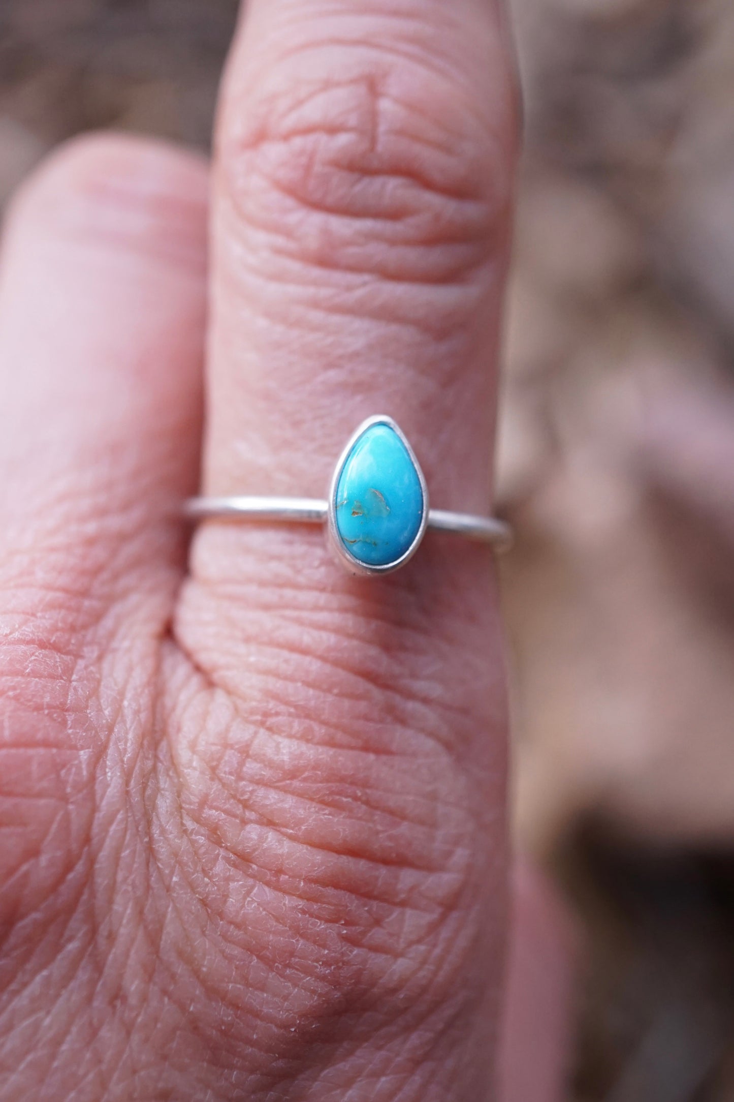 blue ridge turquoise stacking ring - size 7 - Lumenrose