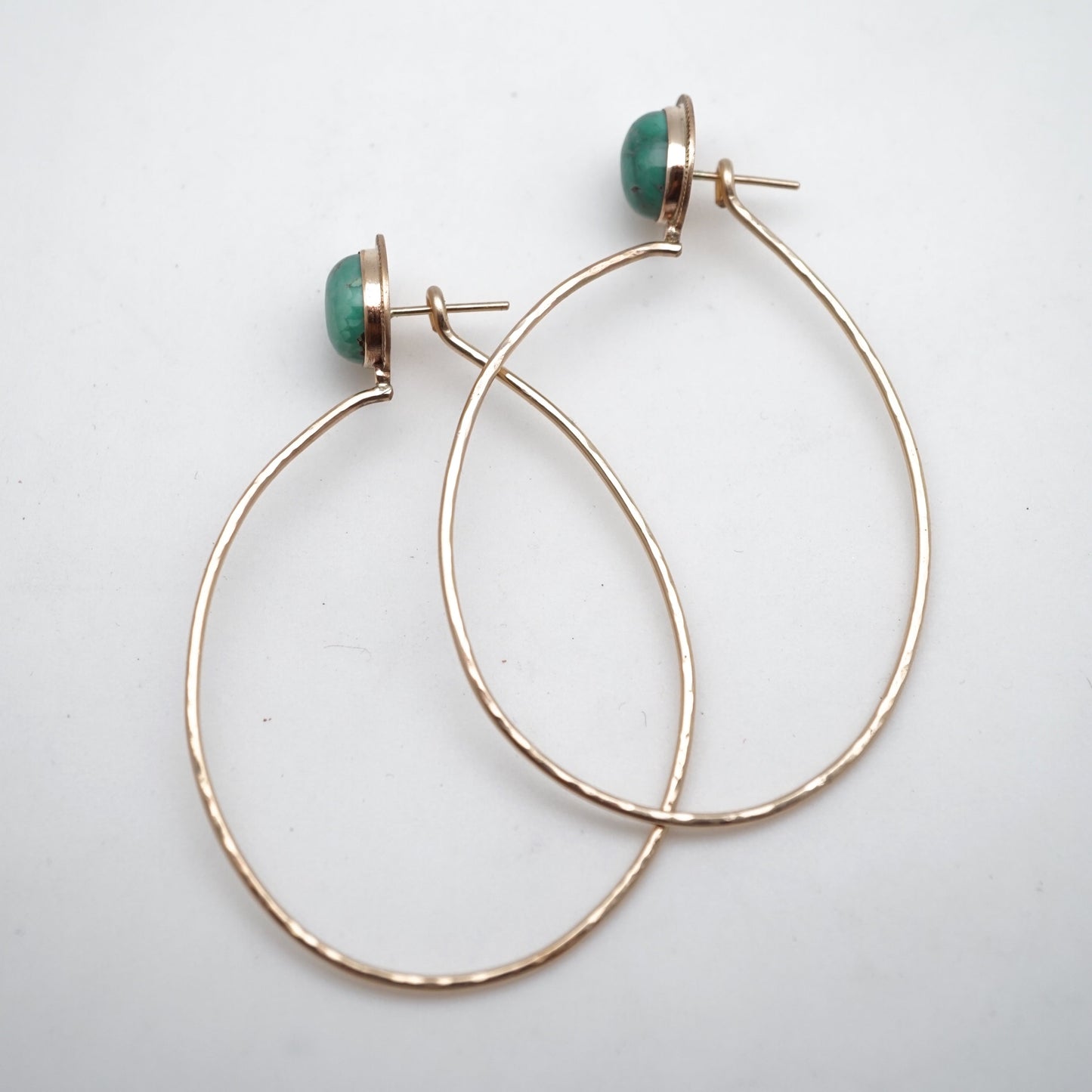 broken arrow variscite + 14k goldfill hoops - Lumenrose