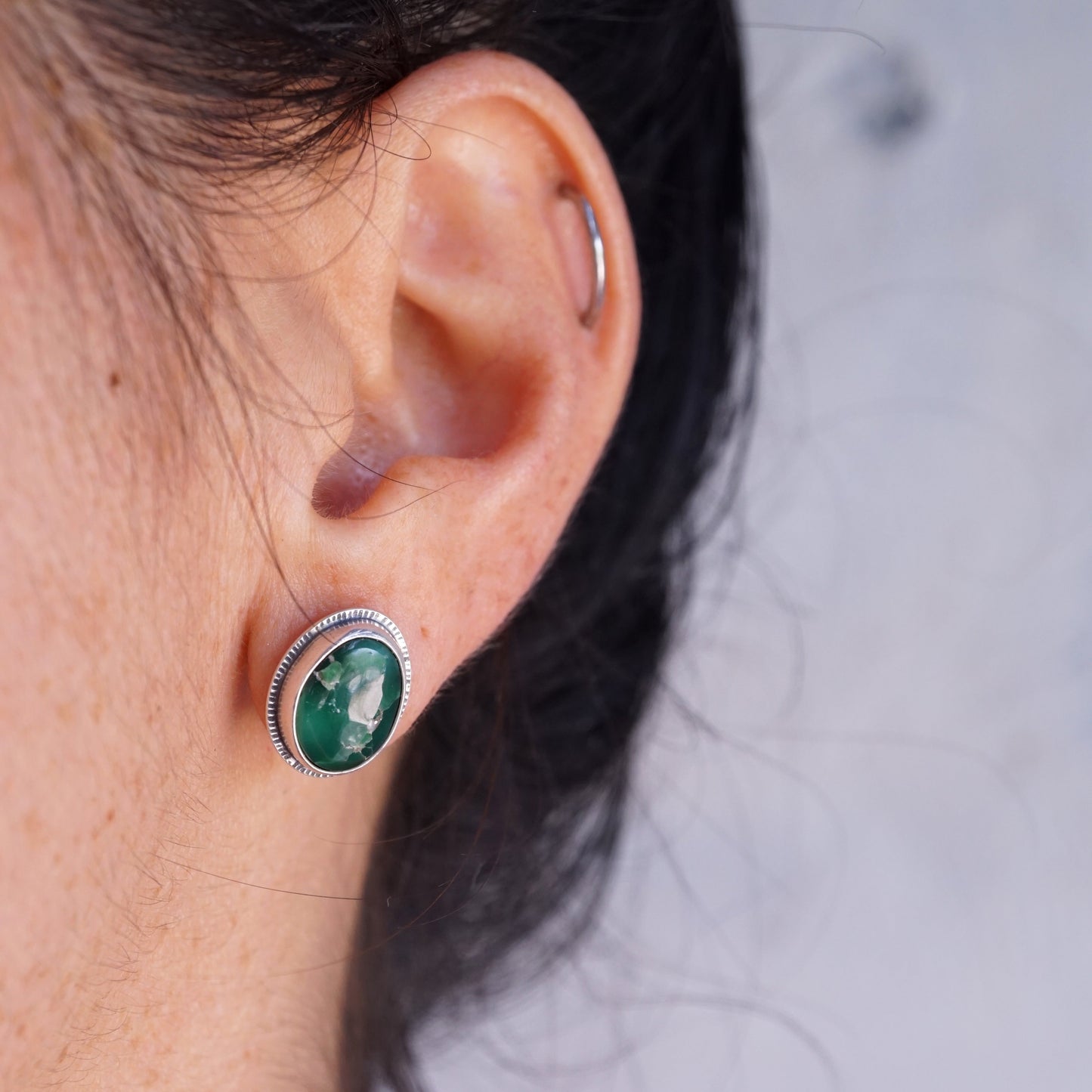 broken arrow variscite + silver studs - Lumenrose