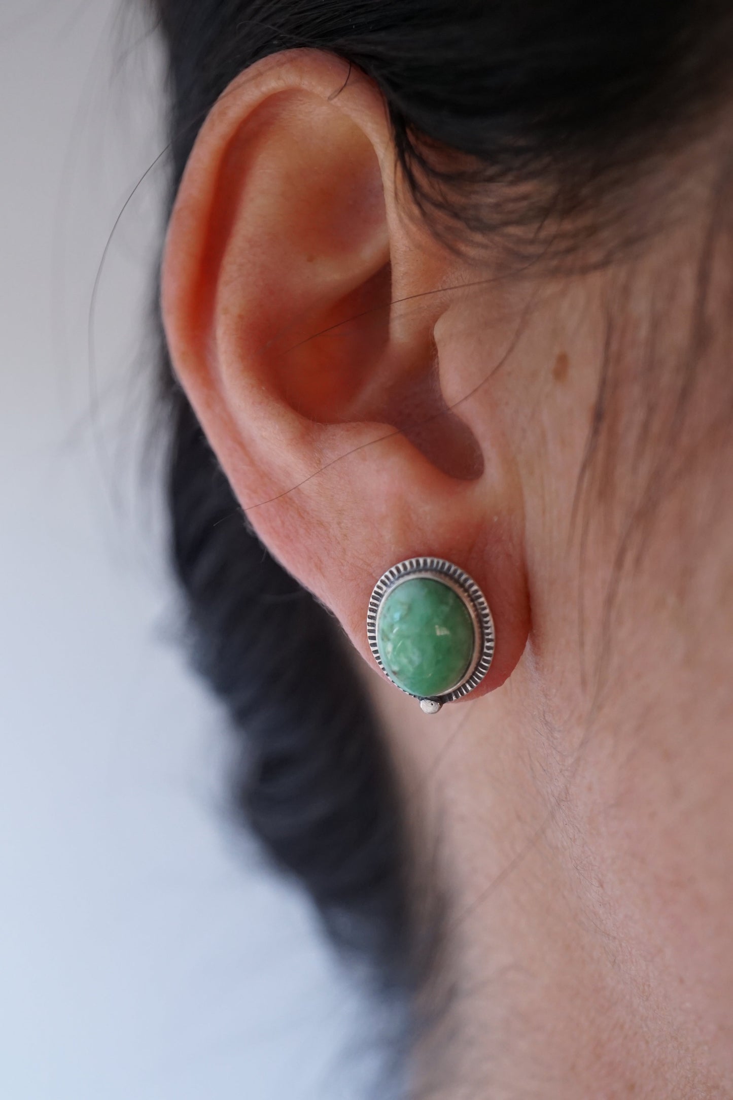 broken arrow variscite + silver studs - Lumenrose