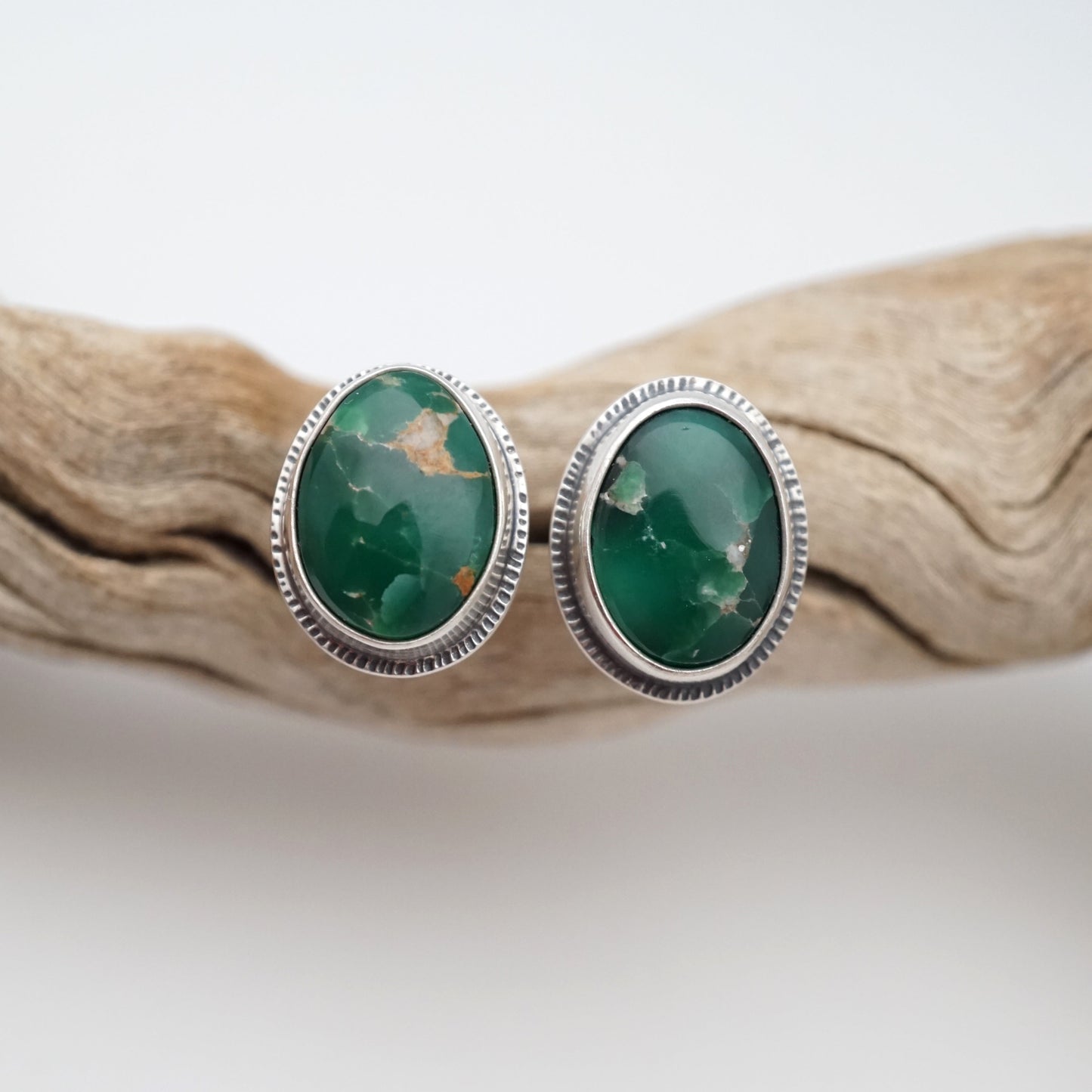 broken arrow variscite + silver studs - Lumenrose