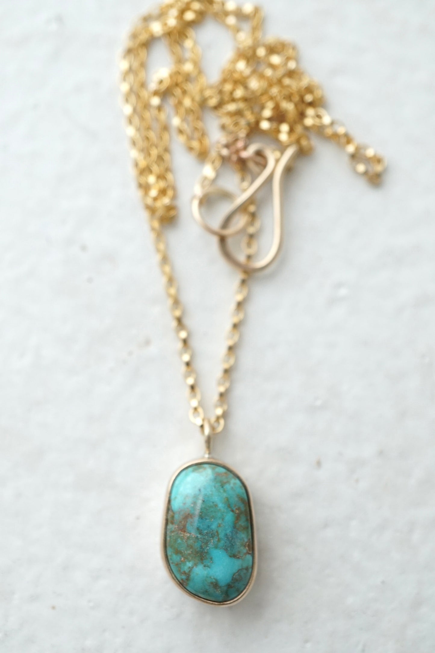 candelaria turquoise necklace in 14k goldfill and a touch of sterling - Lumenrose