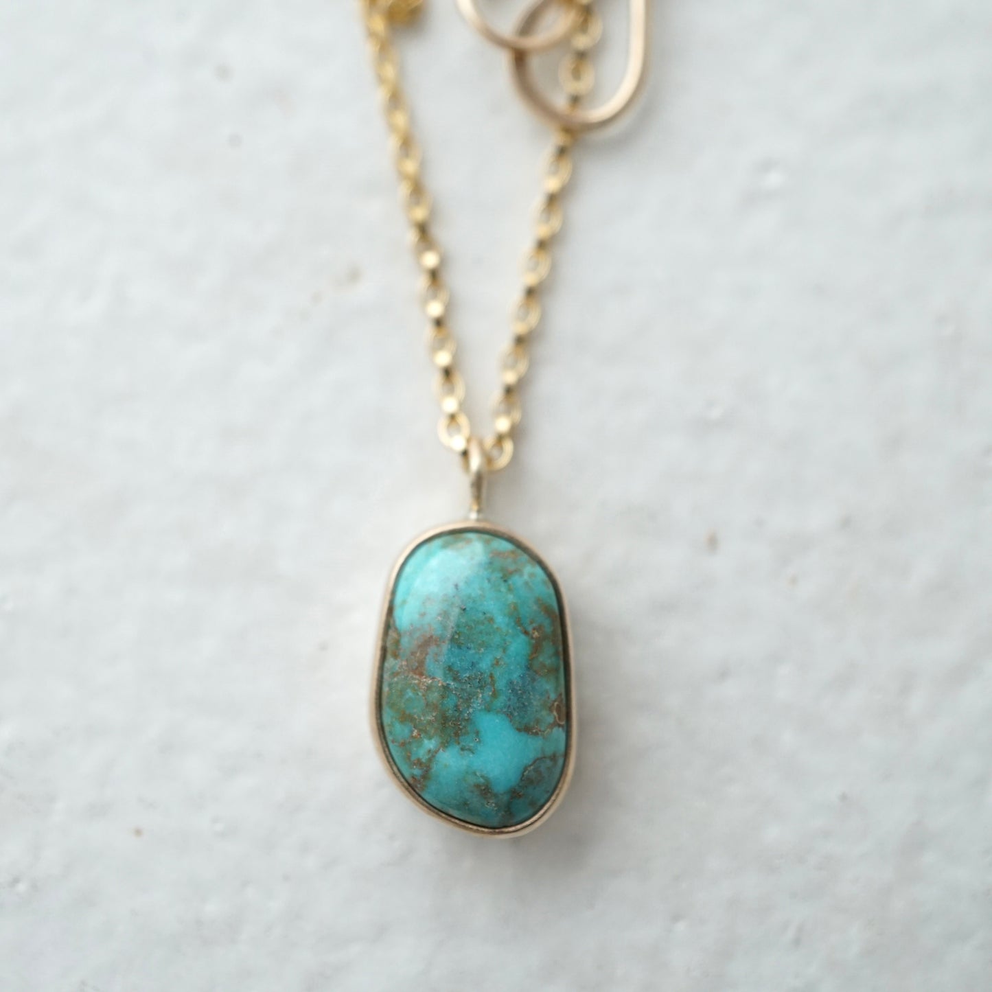 candelaria turquoise necklace in 14k goldfill and a touch of sterling - Lumenrose
