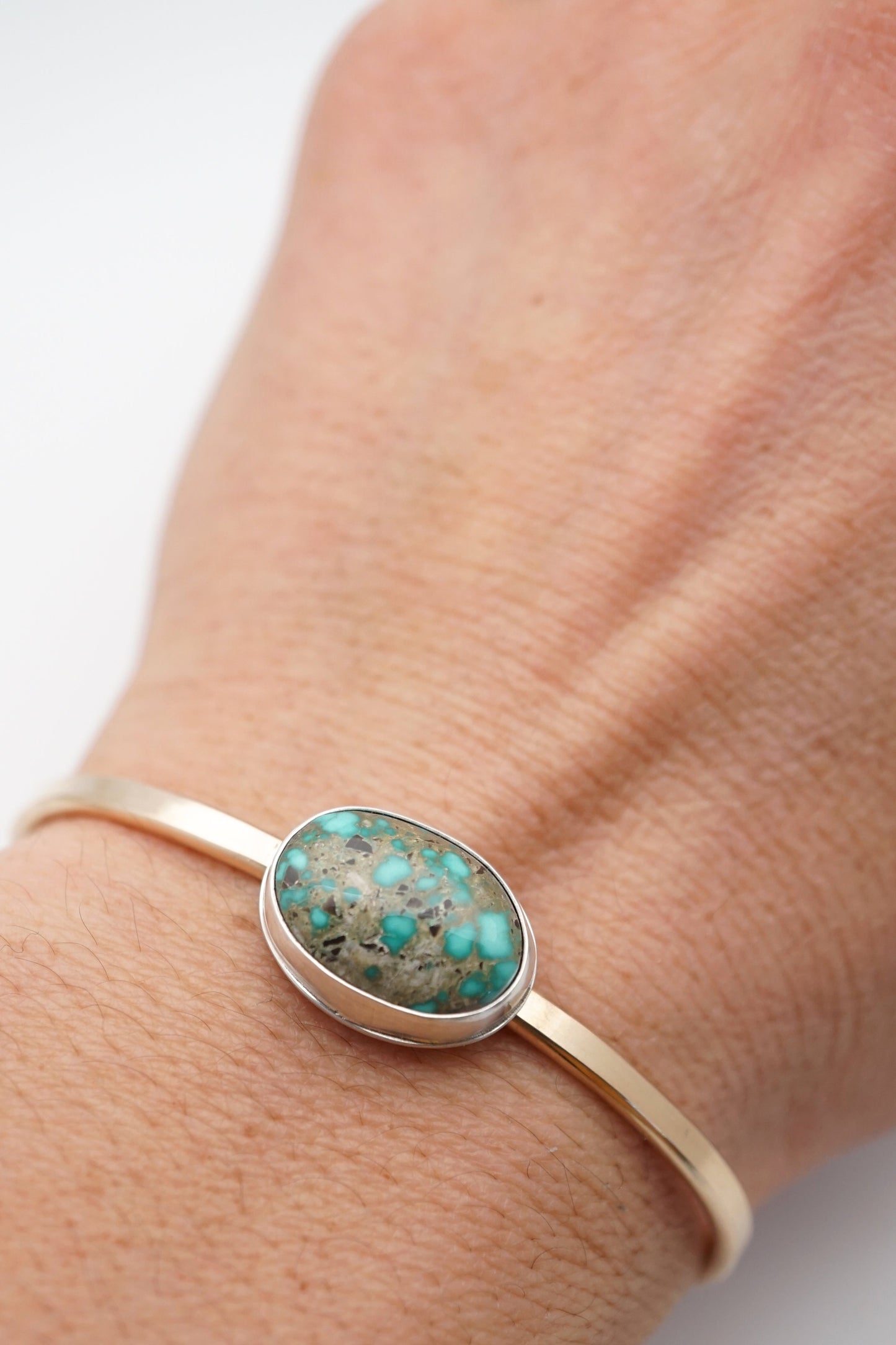 carico lake turquoise + 14k goldfill cuff - small - Lumenrose