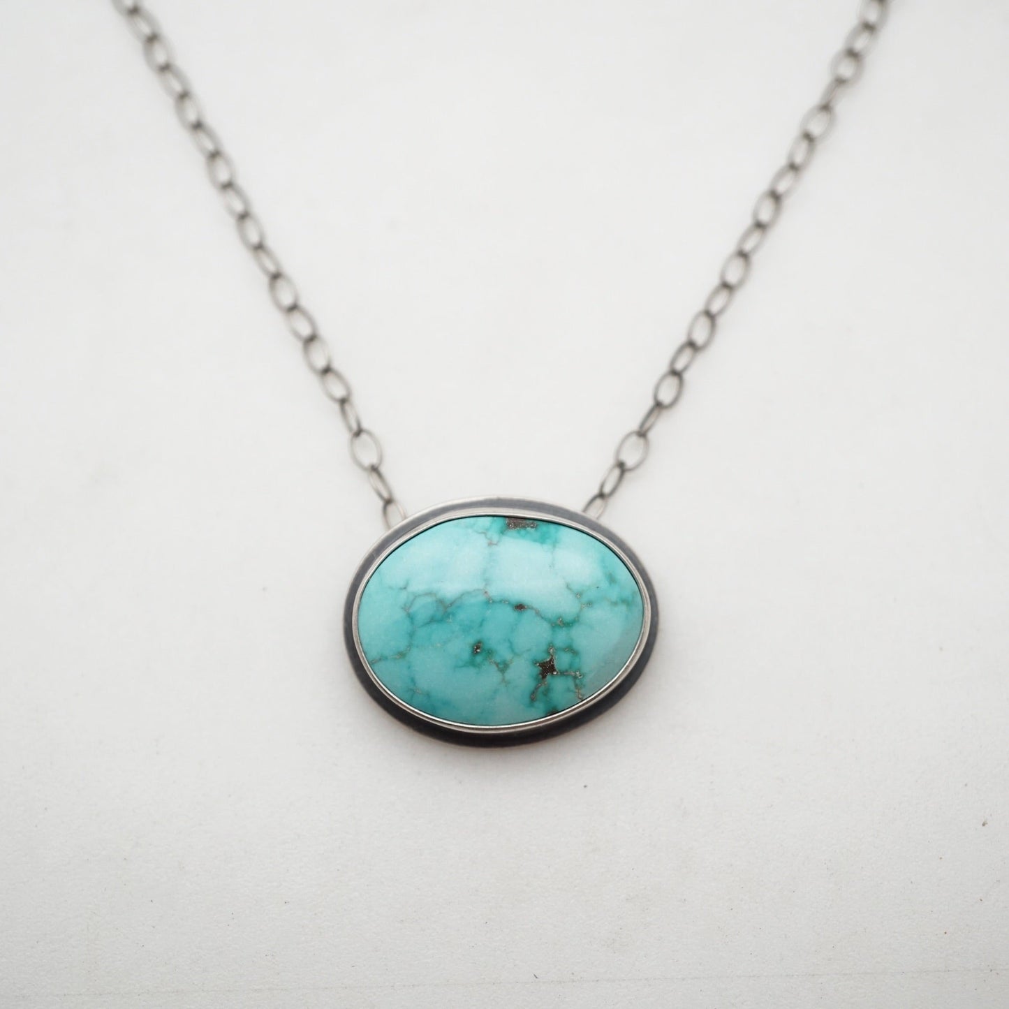 carico lake turquoise oval necklace #1 - Lumenrose