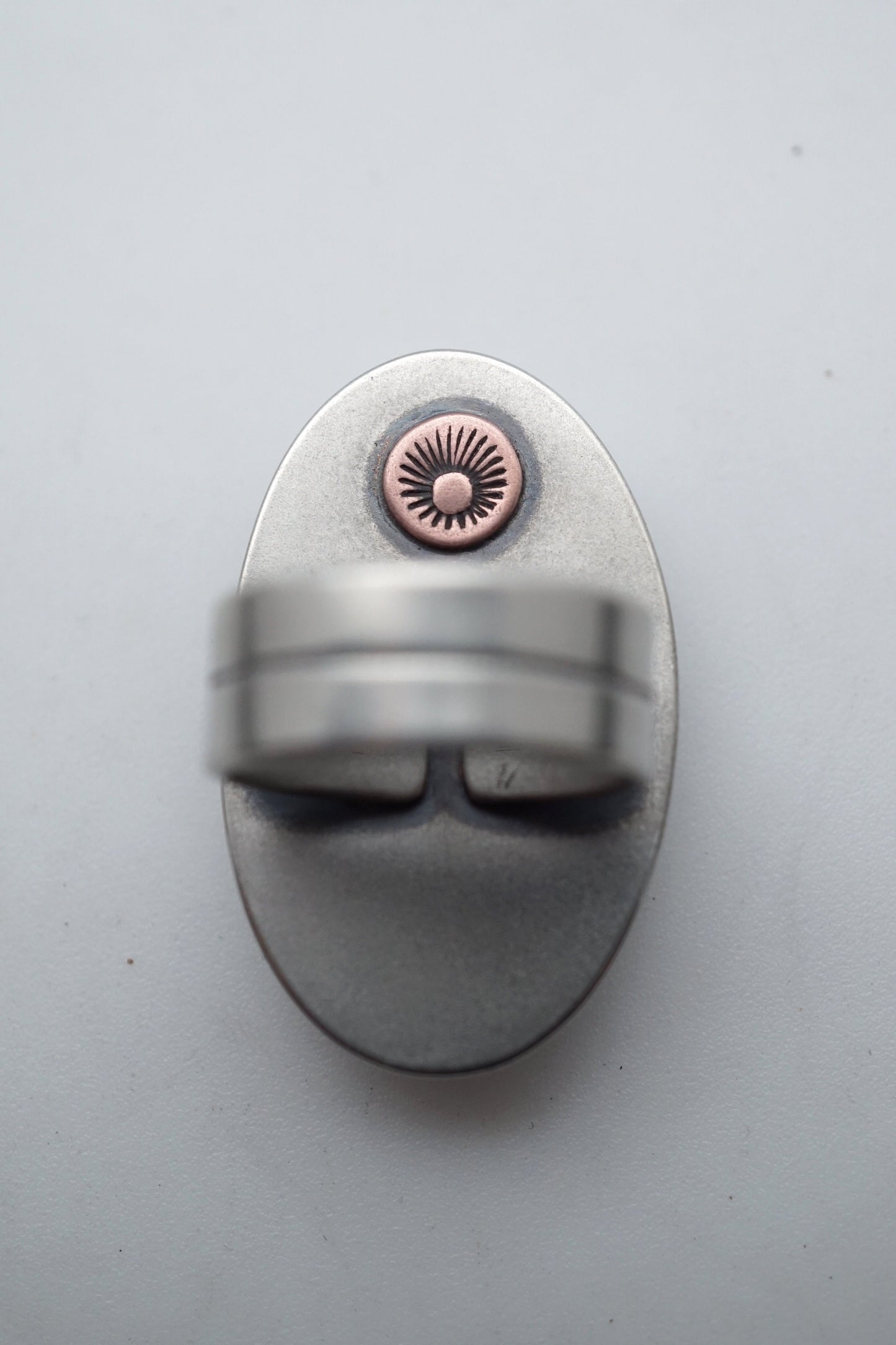 carico lake turquoise statement ring with copper accents- size 6.5/6.75 - Lumenrose