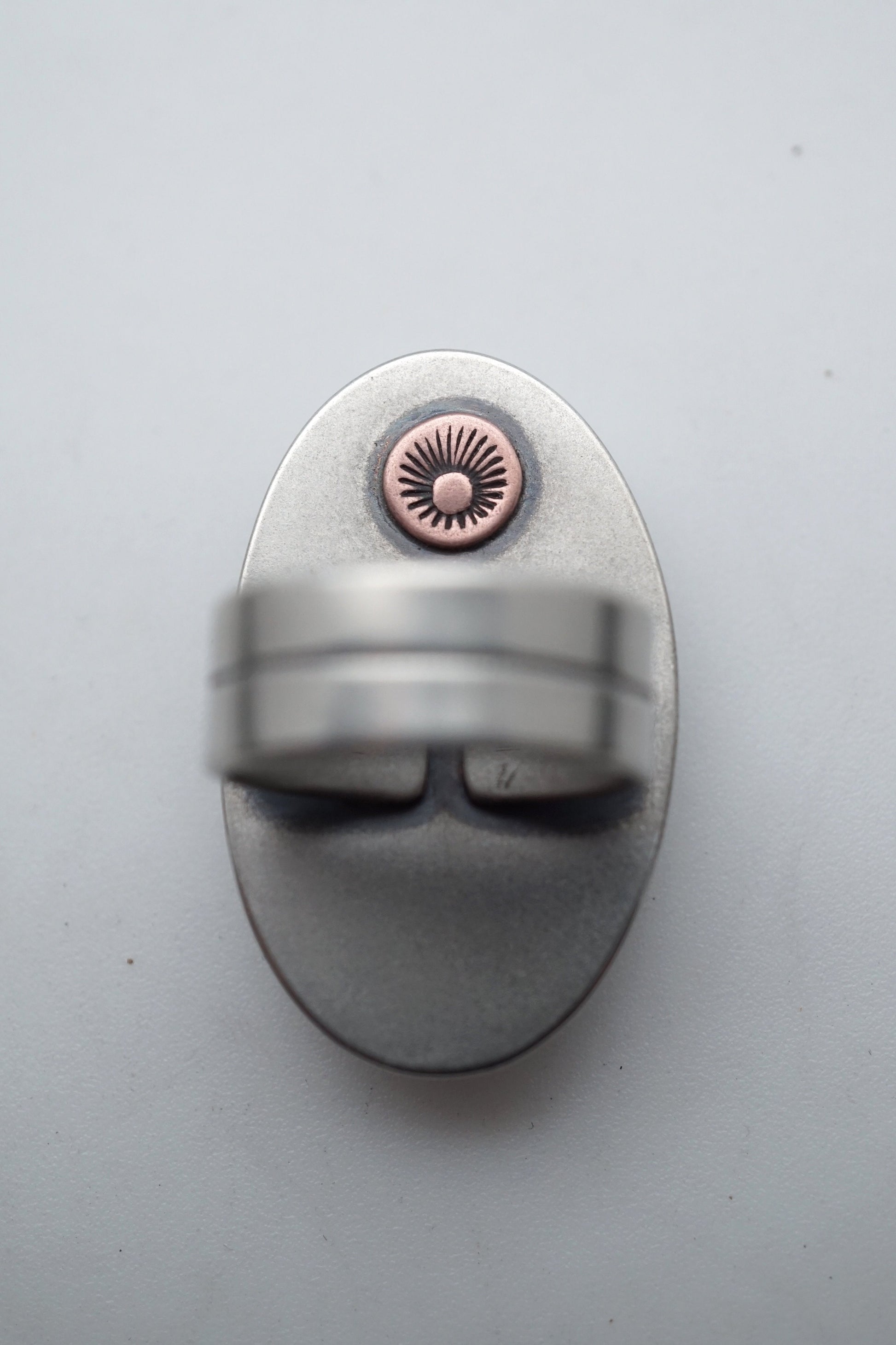 carico lake turquoise statement ring with copper accents- size 6.5/6.75 - Lumenrose