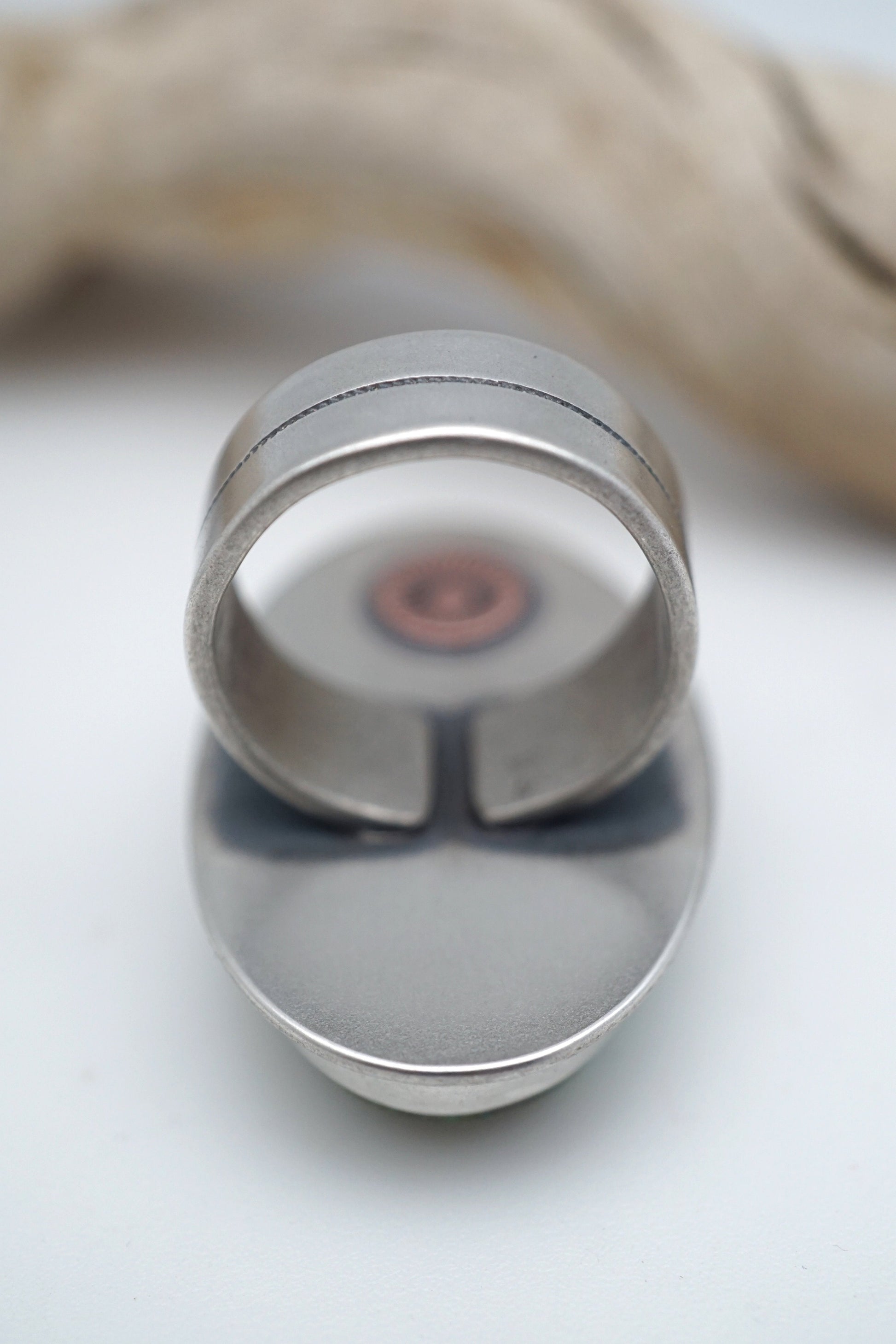 carico lake turquoise statement ring with copper accents- size 6.5/6.75 - Lumenrose