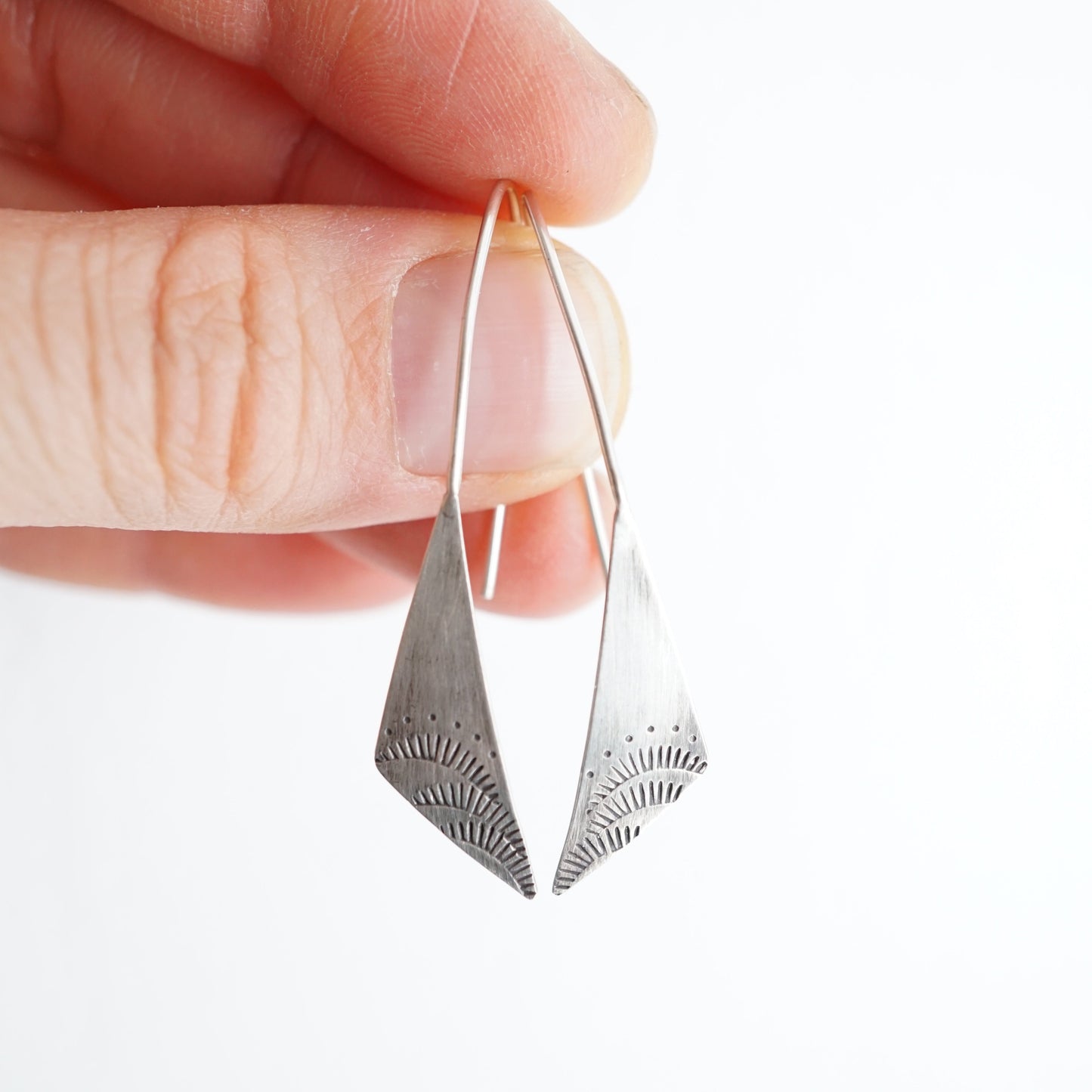 cutie silver stamped earrings #3 - Lumenrose