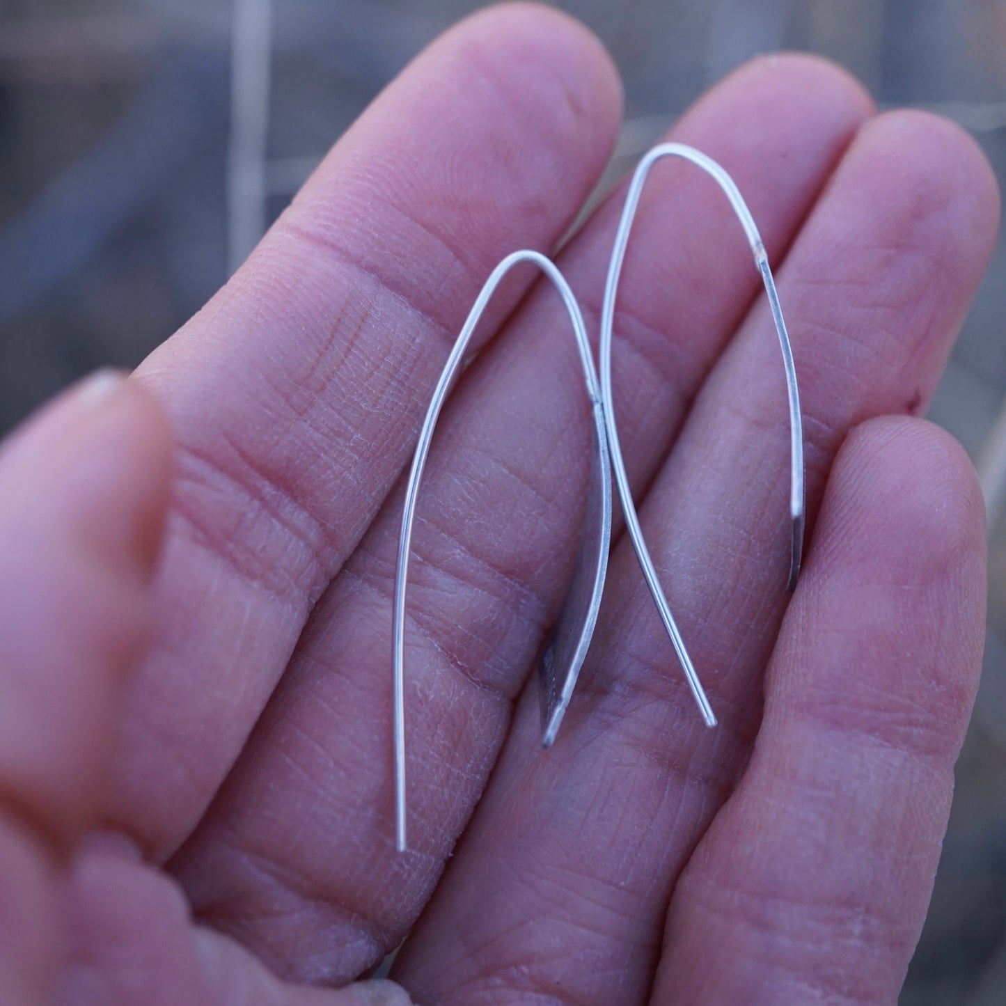 cutie silver stamped earrings with sunray design #2 - Lumenrose