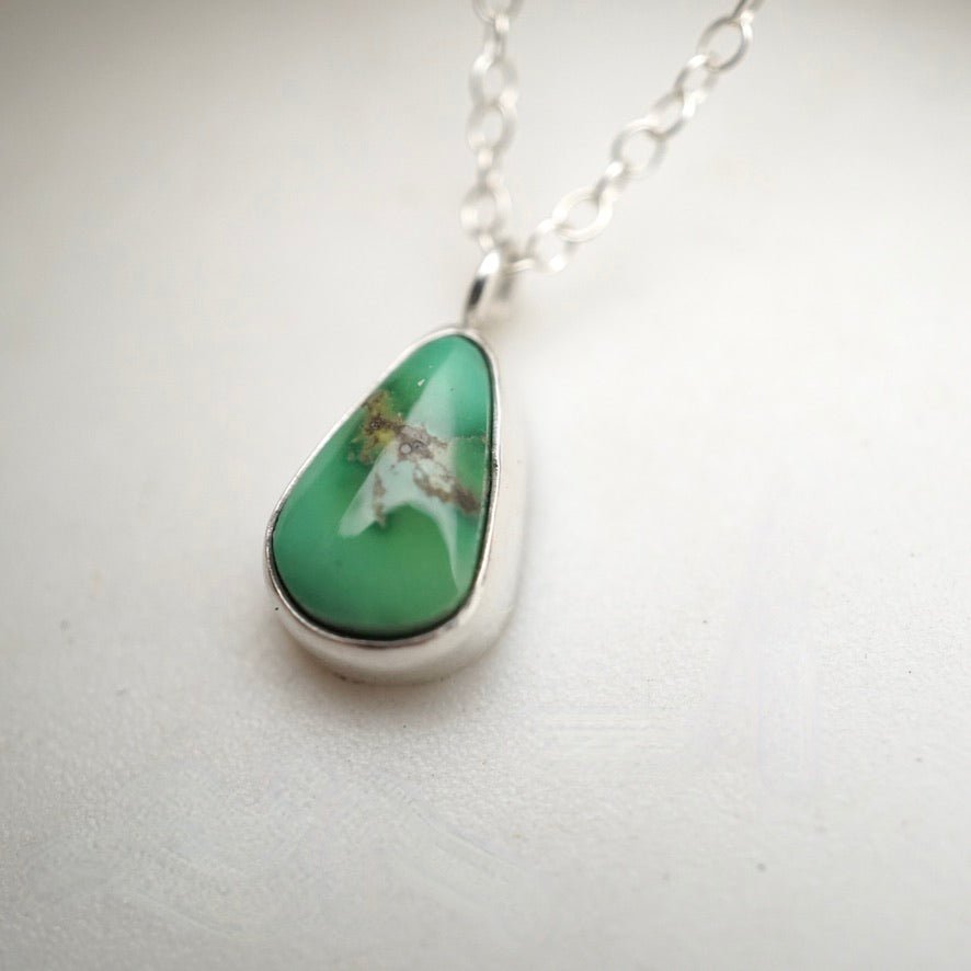 dainty emerald valley turquoise necklace - 16" chain - Lumenrose