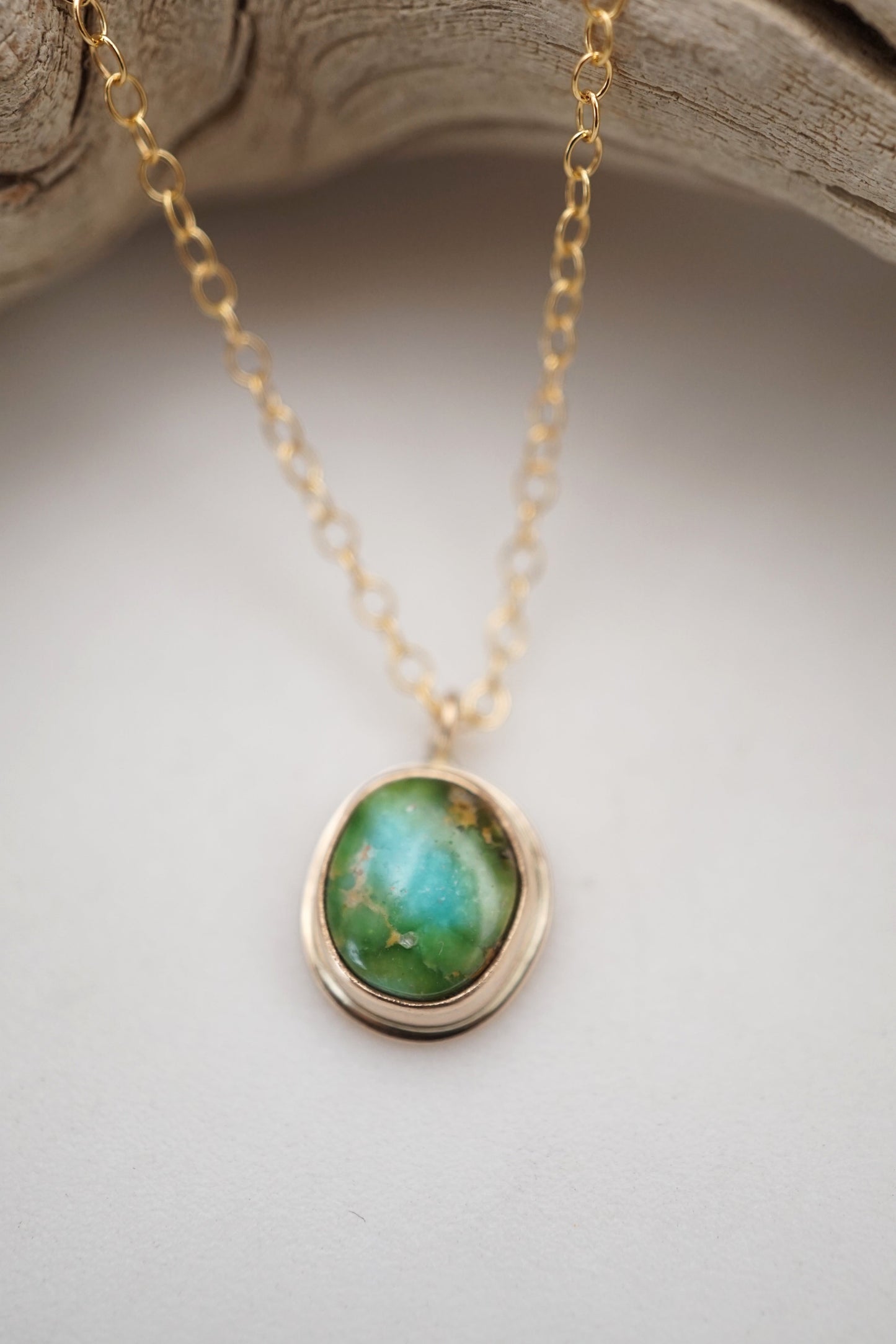 dainty sonoran gold turquoise necklace in 14k goldfill - Lumenrose