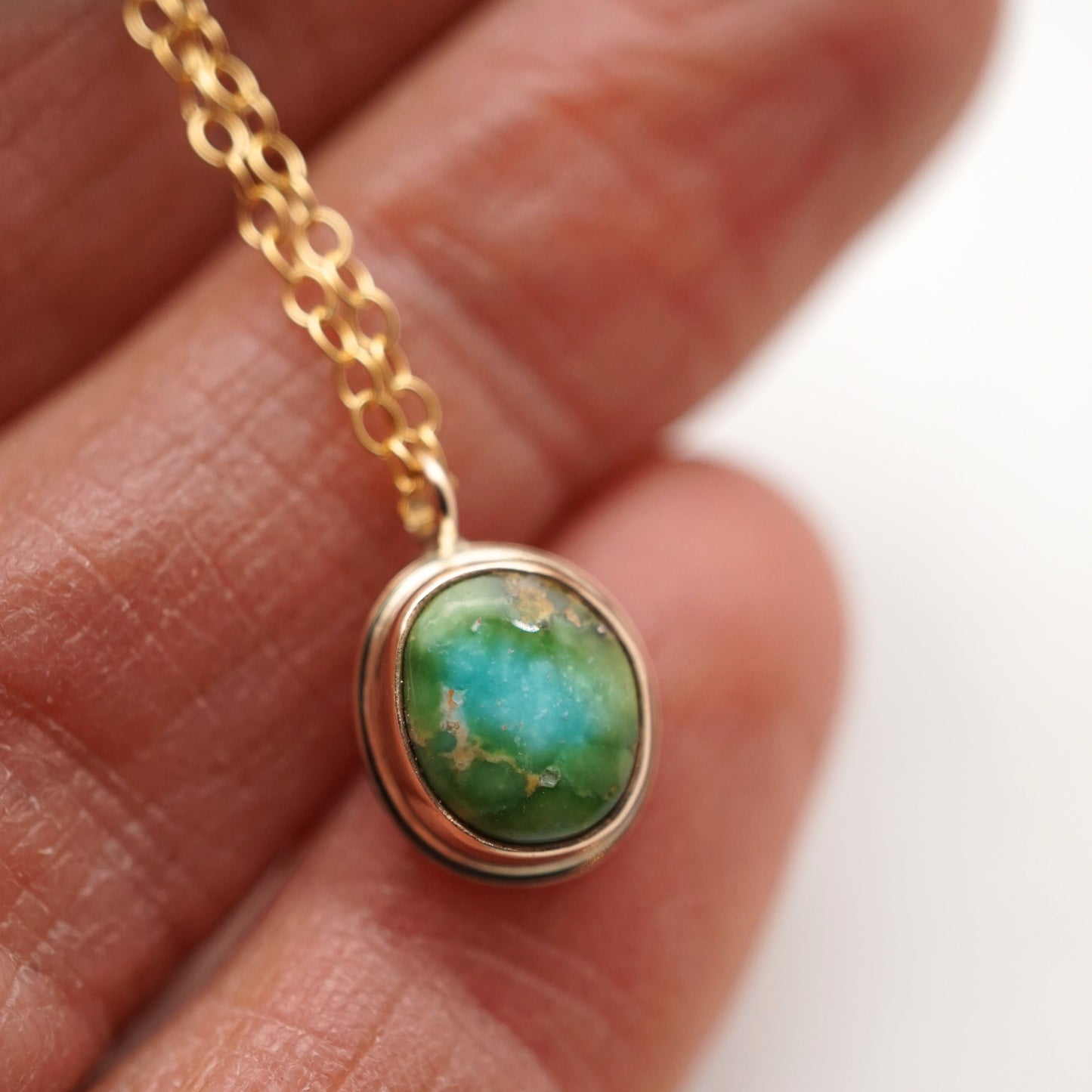 dainty sonoran gold turquoise necklace in 14k goldfill - Lumenrose