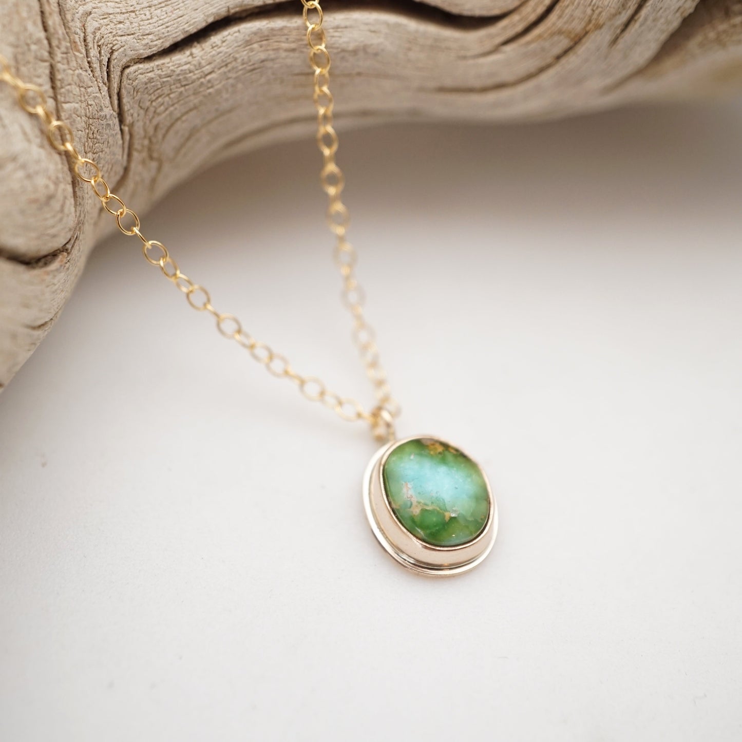 dainty sonoran gold turquoise necklace in 14k goldfill - Lumenrose