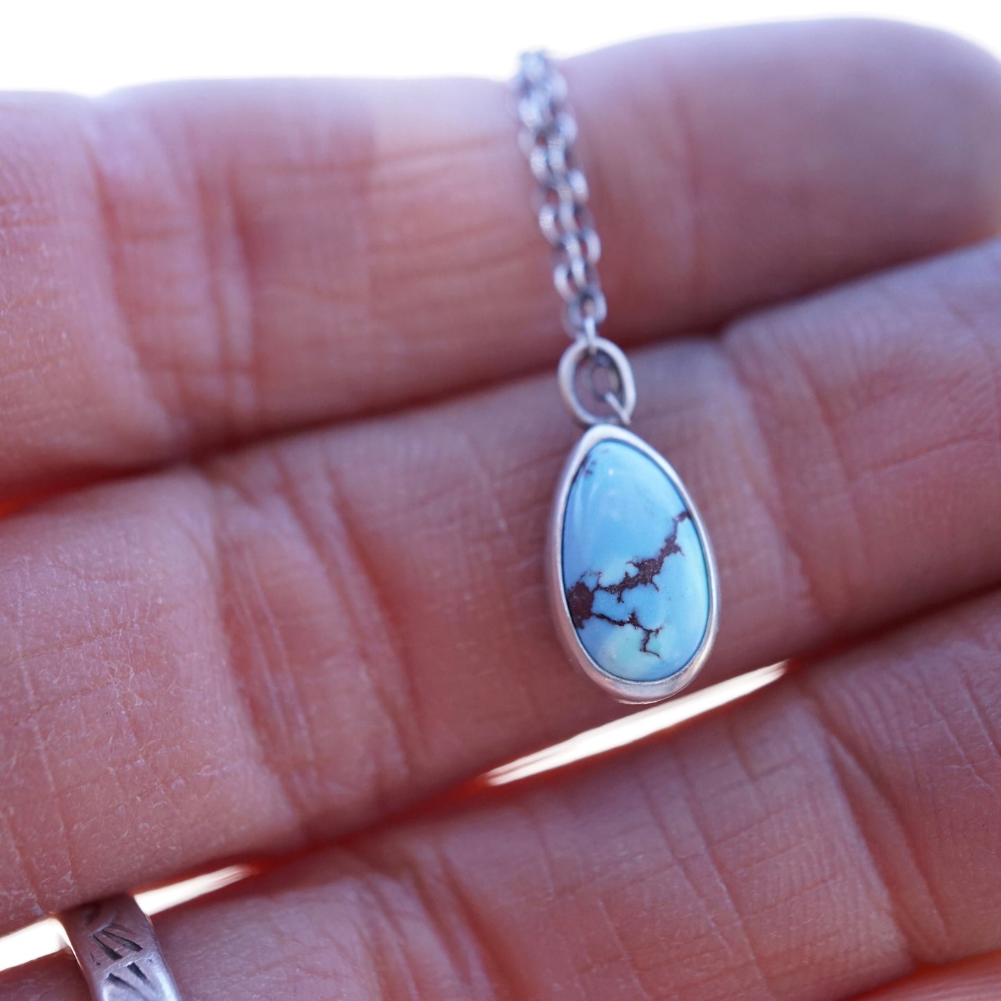 delicate lavender turquoise teardrop necklace - Lumenrose