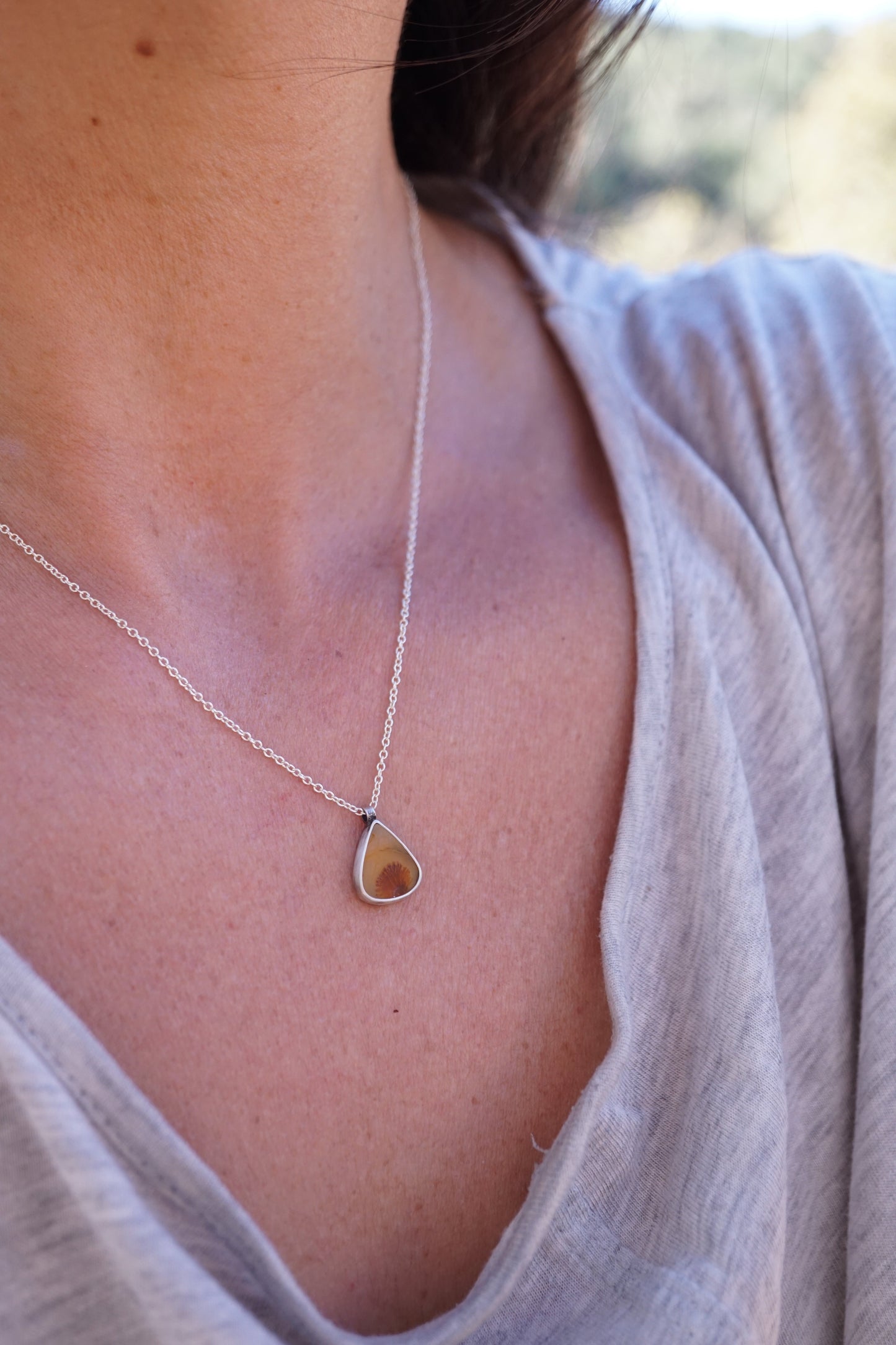 dendritic agate autumn necklace - Lumenrose