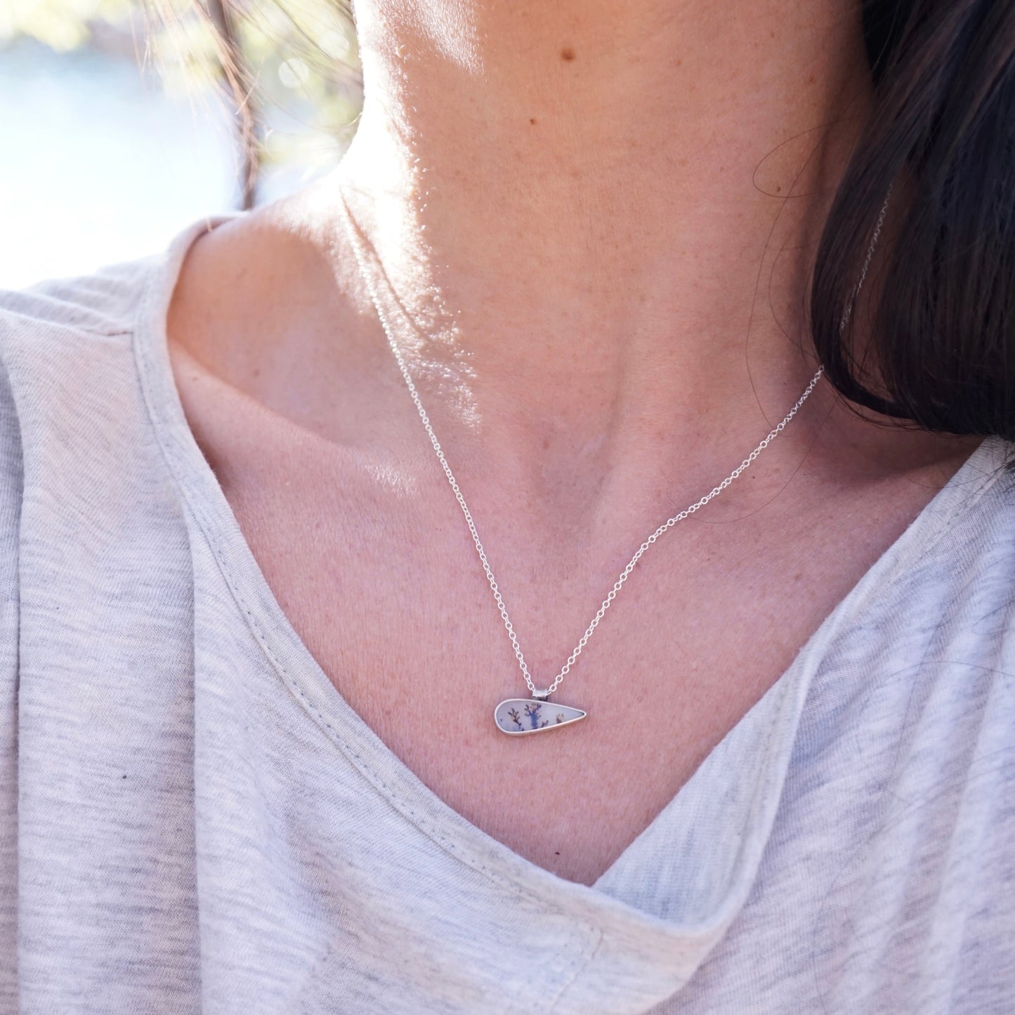 dendritic agate horizon necklace - Lumenrose