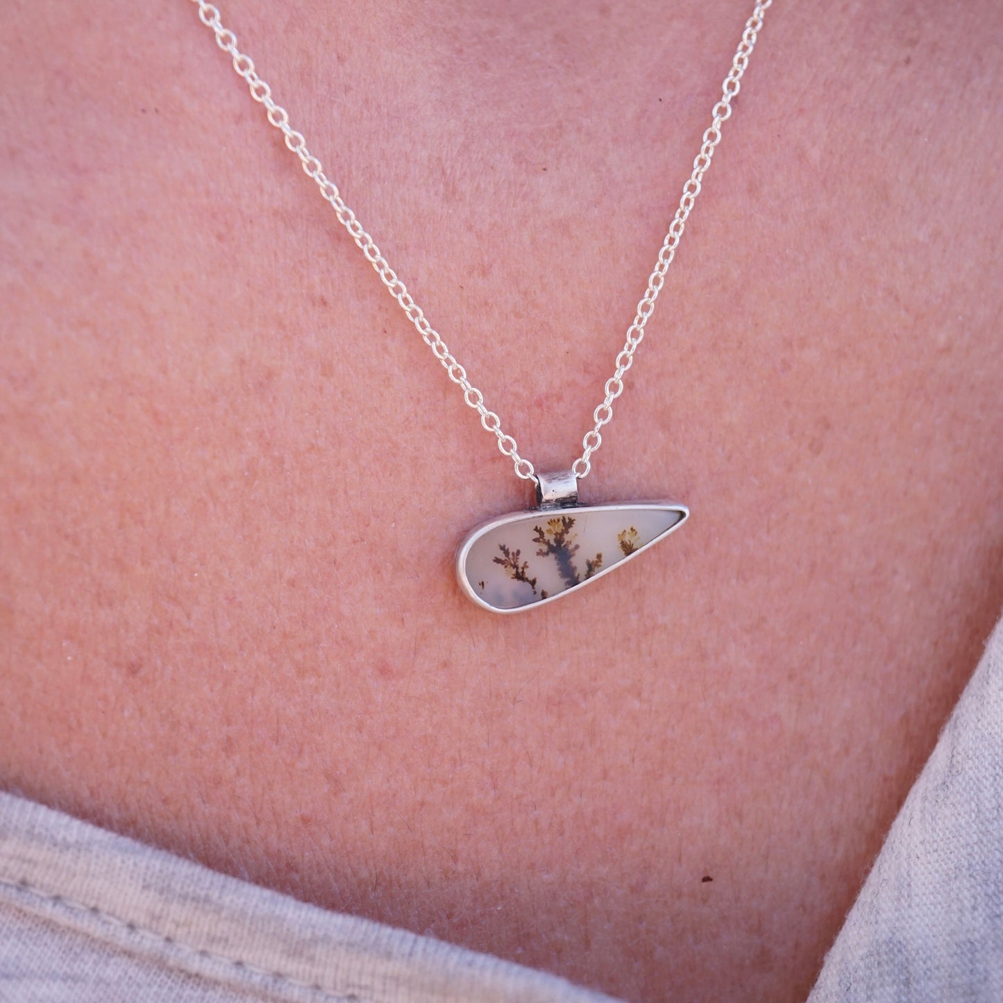 dendritic agate horizon necklace - Lumenrose