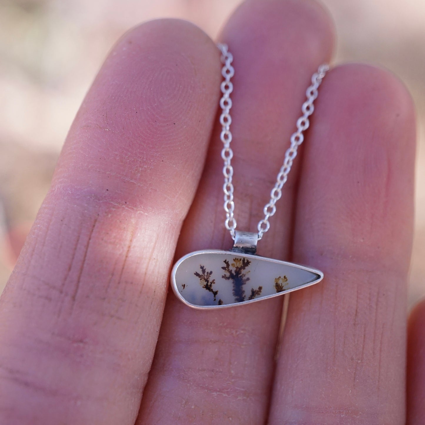 dendritic agate horizon necklace - Lumenrose