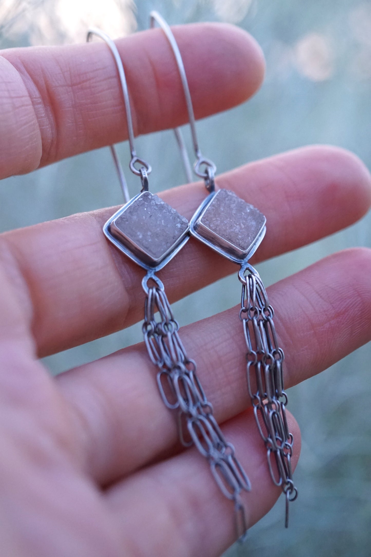 druzy dangle earrings - Lumenrose
