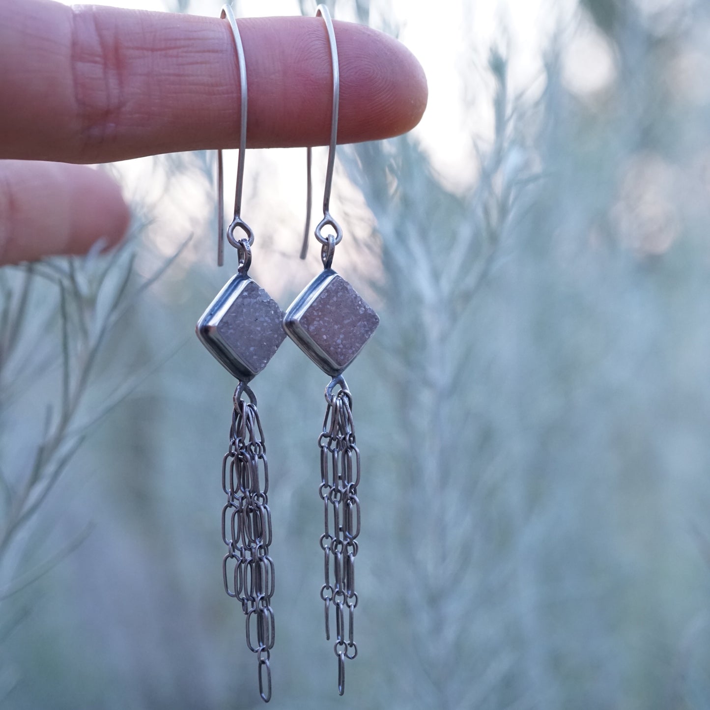 druzy dangle earrings - Lumenrose
