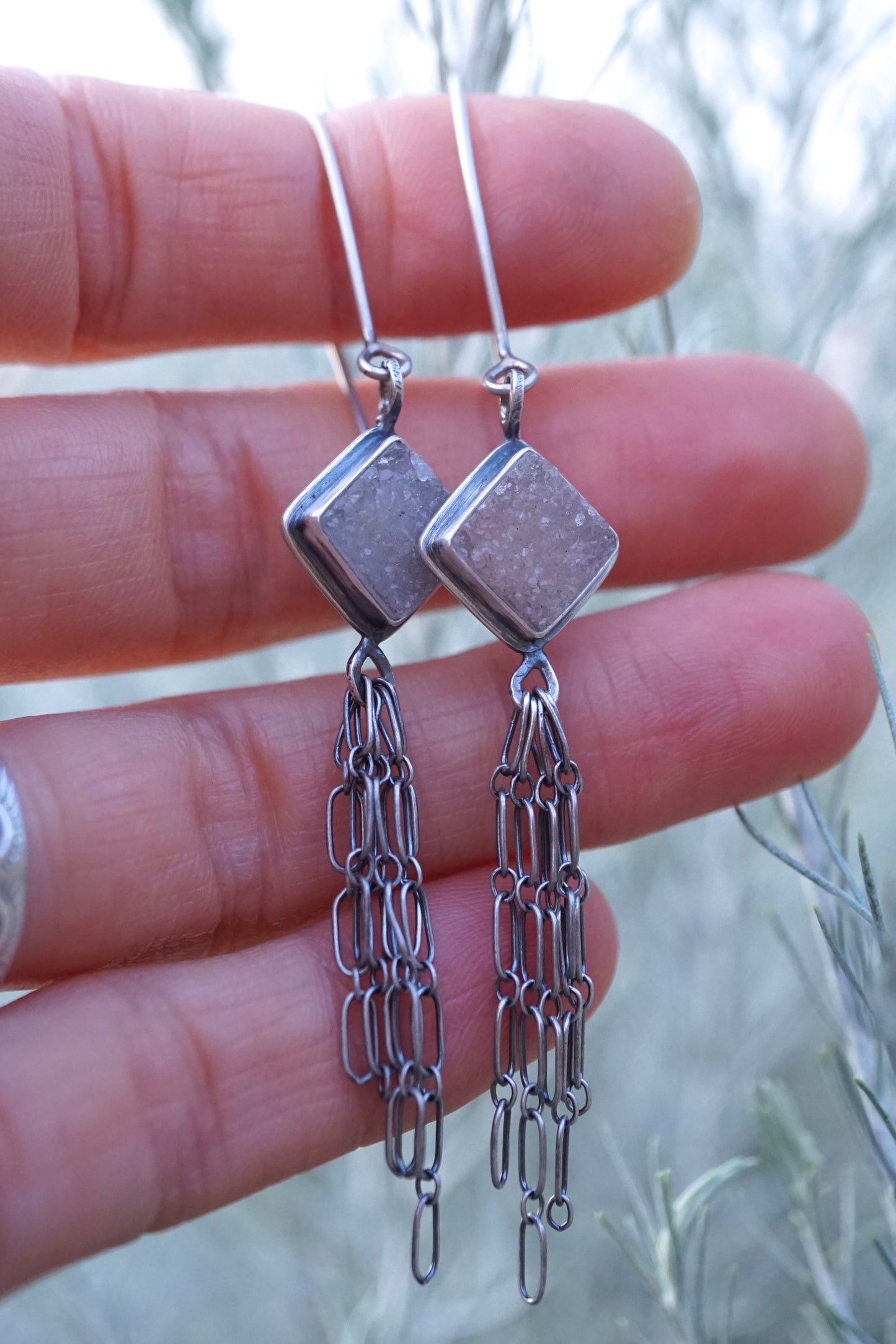 druzy dangle earrings - Lumenrose