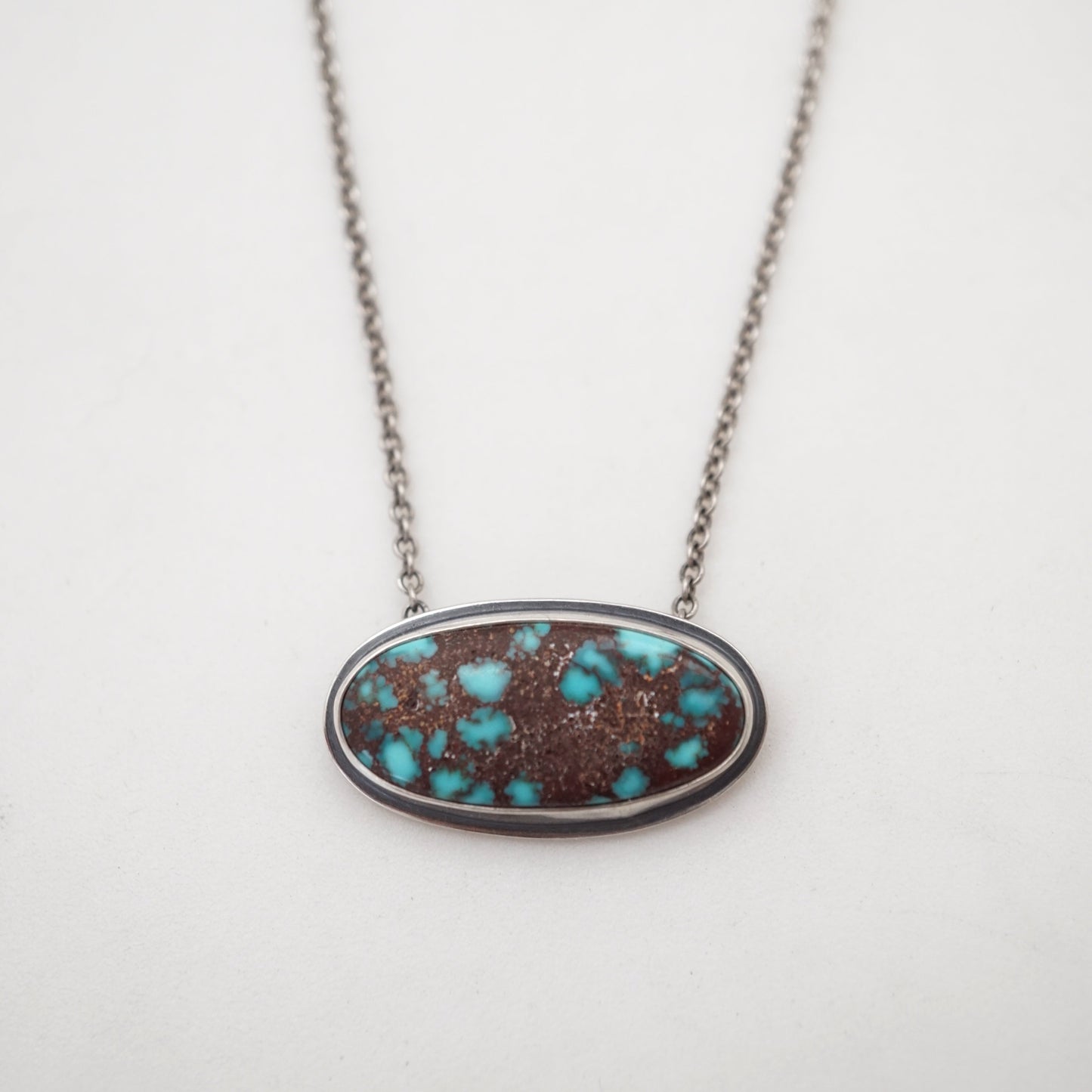 egyptian turquoise necklace - narrow oval - Lumenrose