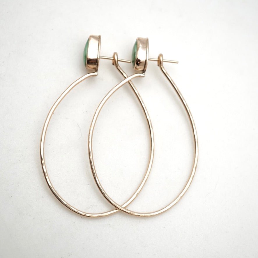 emerald valley turquoise + 14k goldfill hoops - SMALL SIZE - Lumenrose