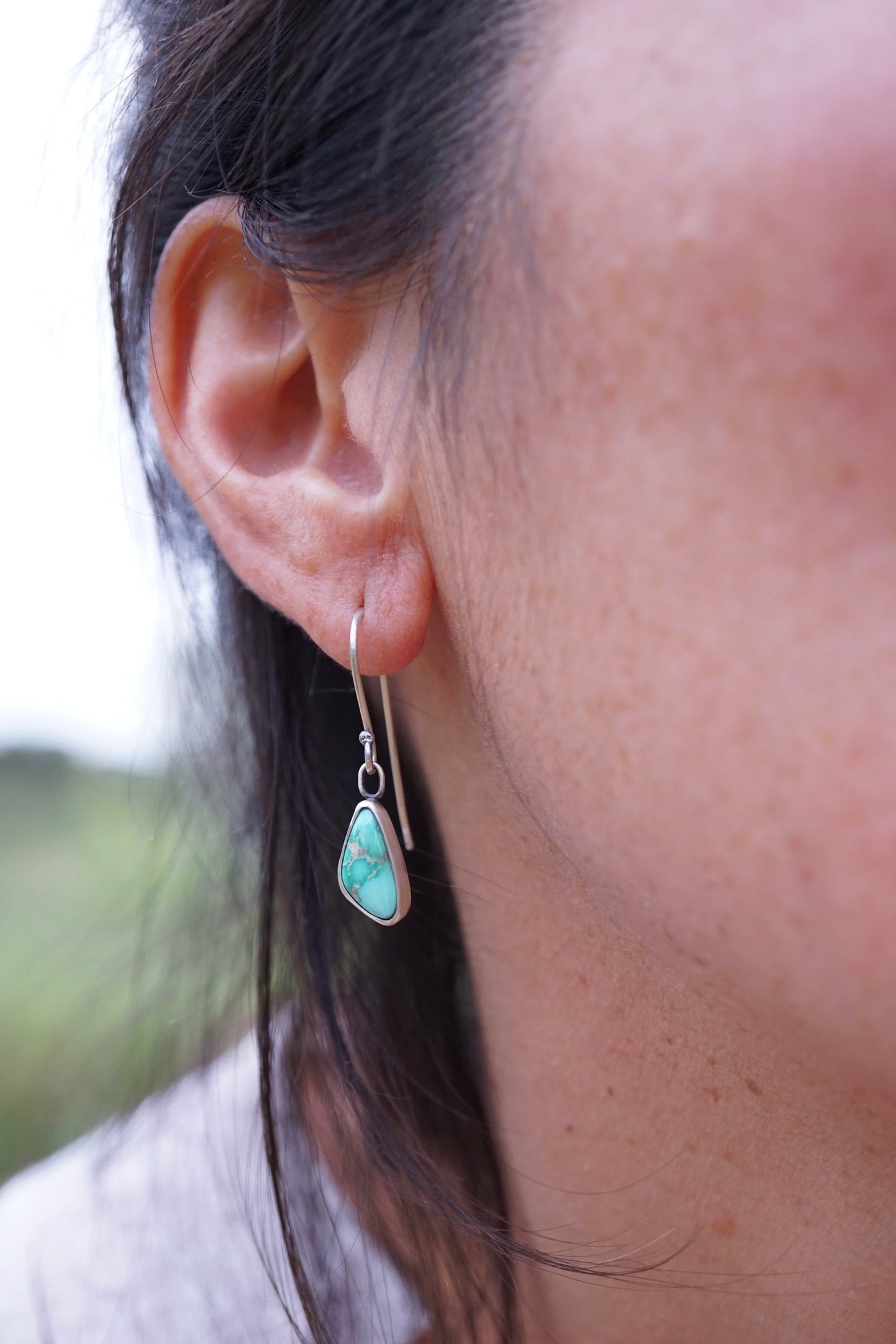 emerald valley turquoise drop earrings - Lumenrose