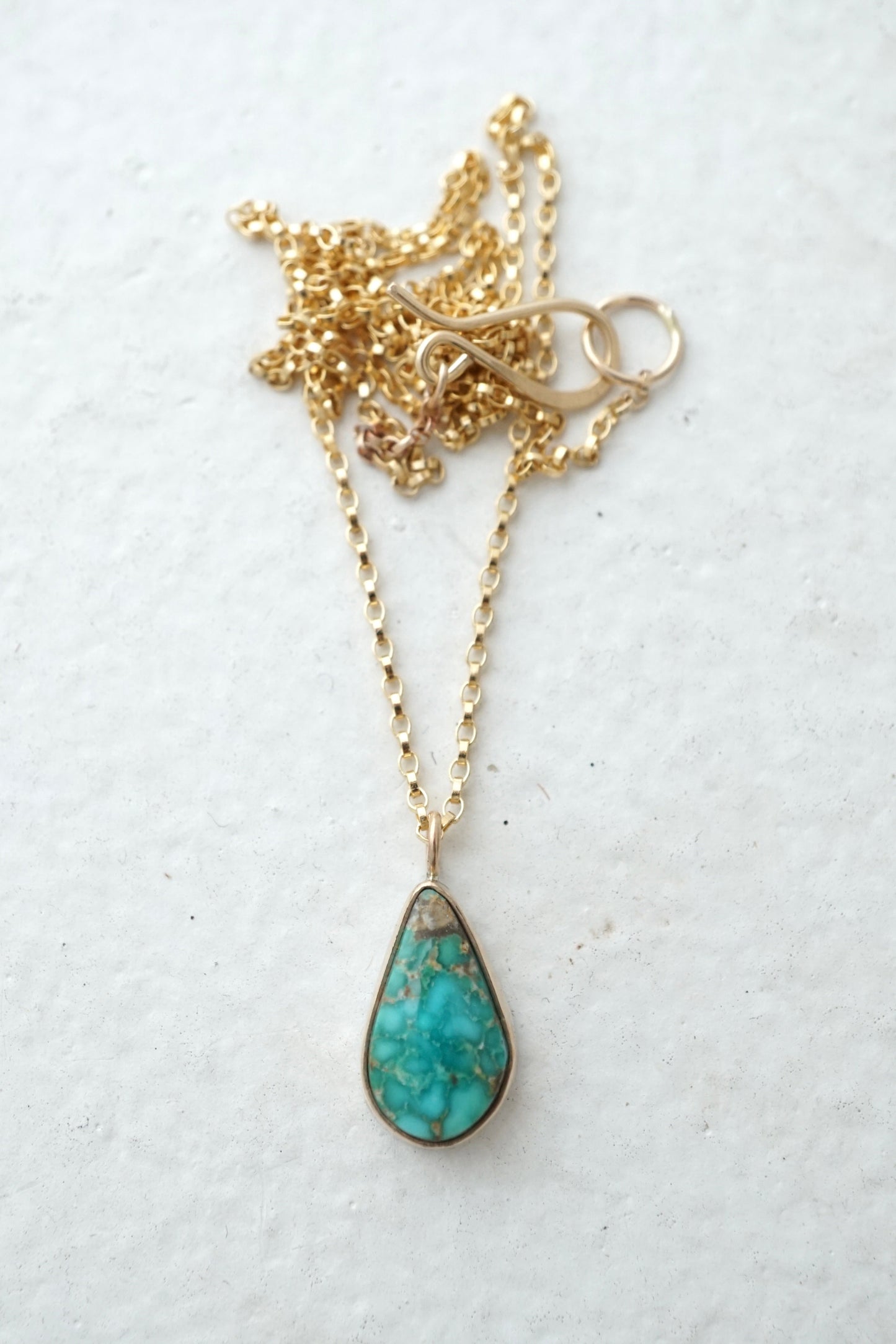emerald valley turquoise necklace in 14k goldfill and a touch of sterling - Lumenrose