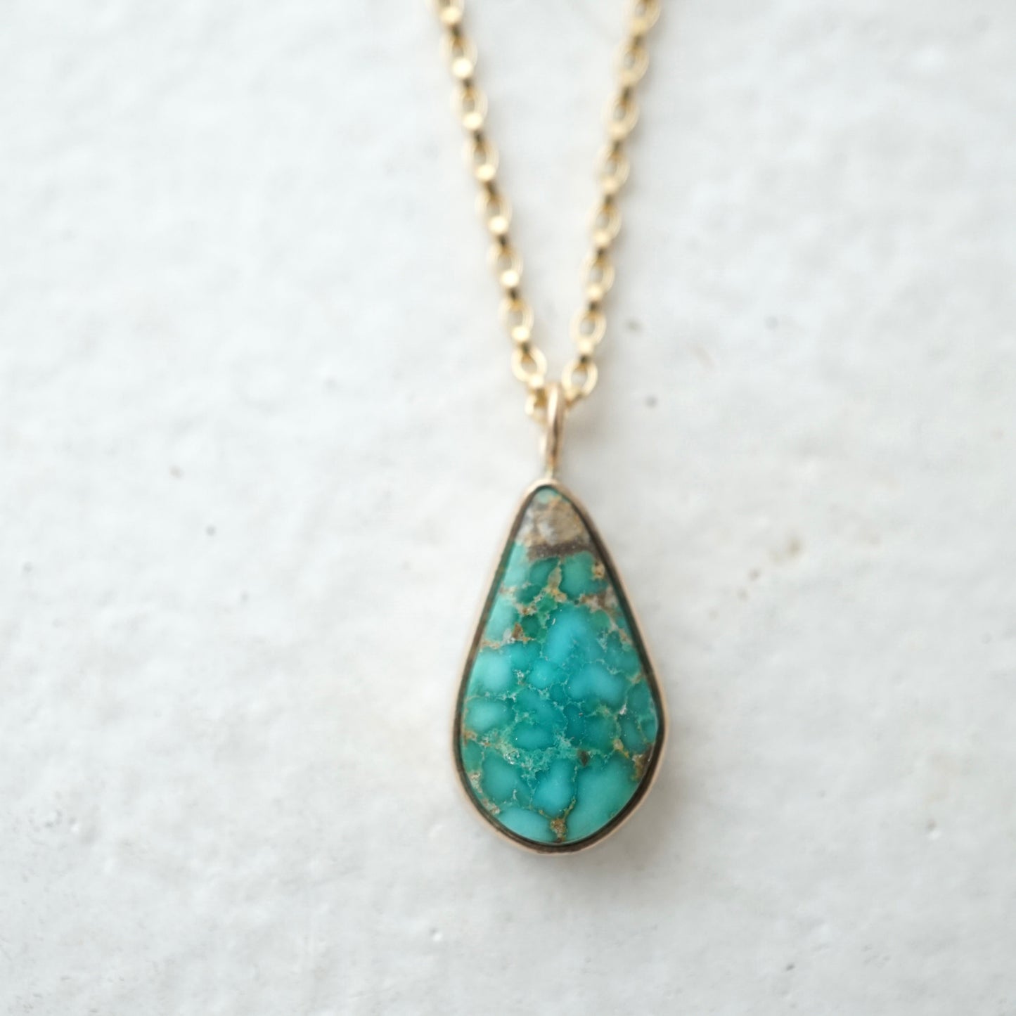 emerald valley turquoise necklace in 14k goldfill and a touch of sterling - Lumenrose
