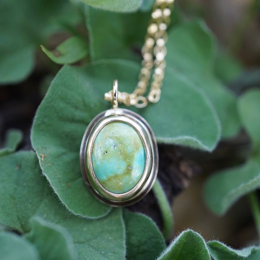 everyday 14k goldfill necklace with sonoran gold turquoise - 15.5" chain - Lumenrose