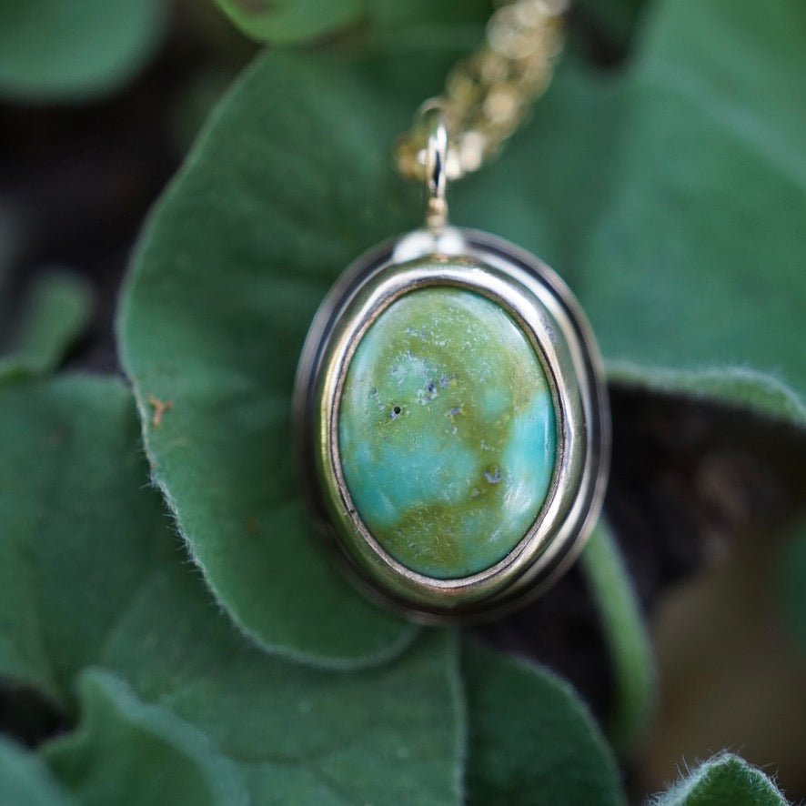 everyday 14k goldfill necklace with sonoran gold turquoise - 15.5" chain - Lumenrose