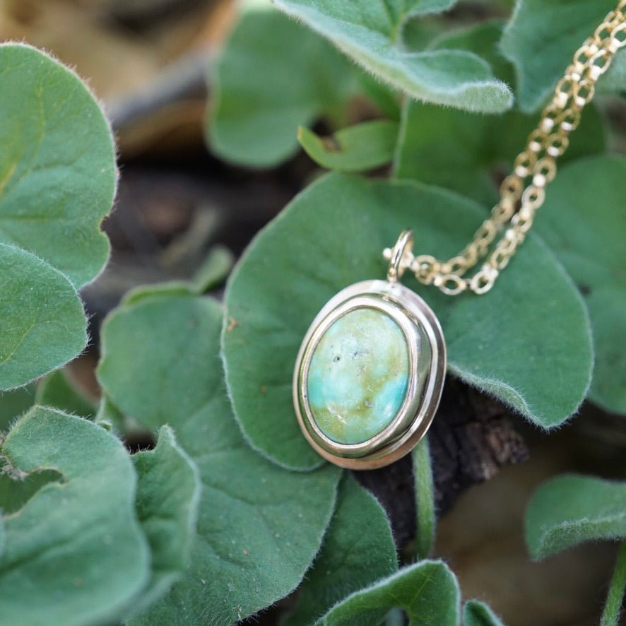 everyday 14k goldfill necklace with sonoran gold turquoise - 15.5" chain - Lumenrose