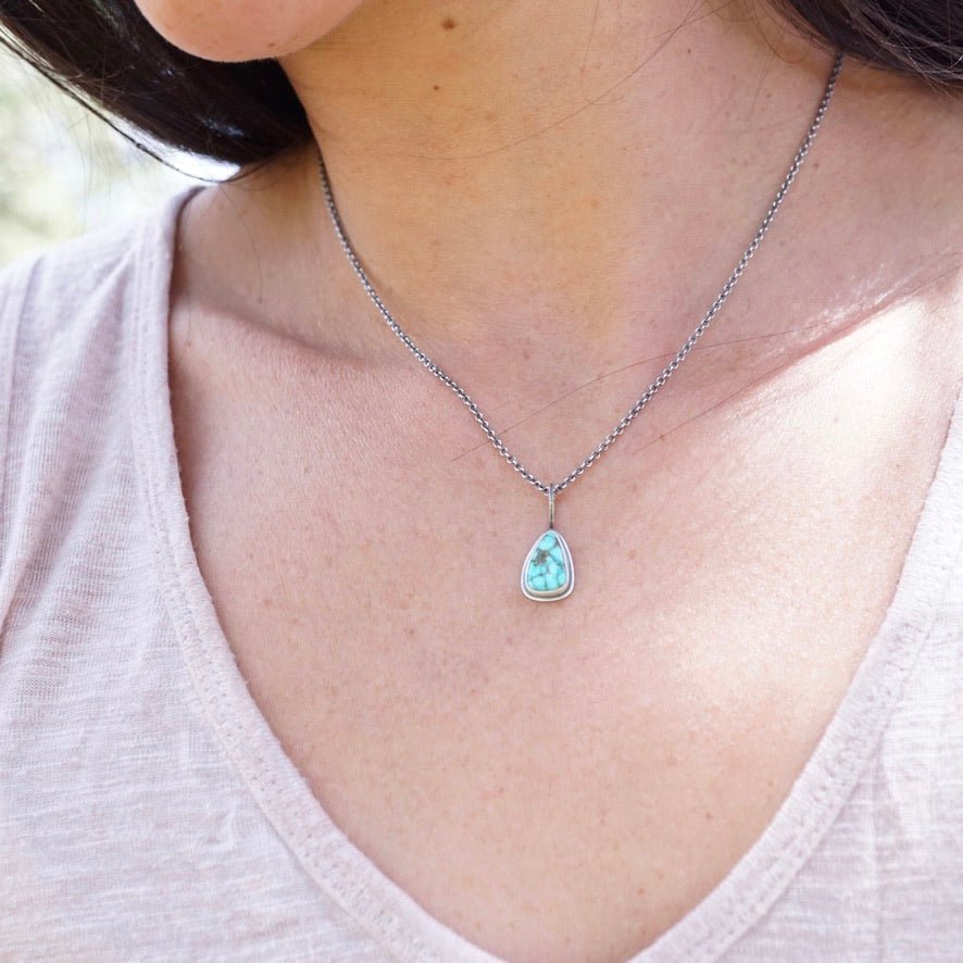 everyday necklace with kingman turquoise - Lumenrose