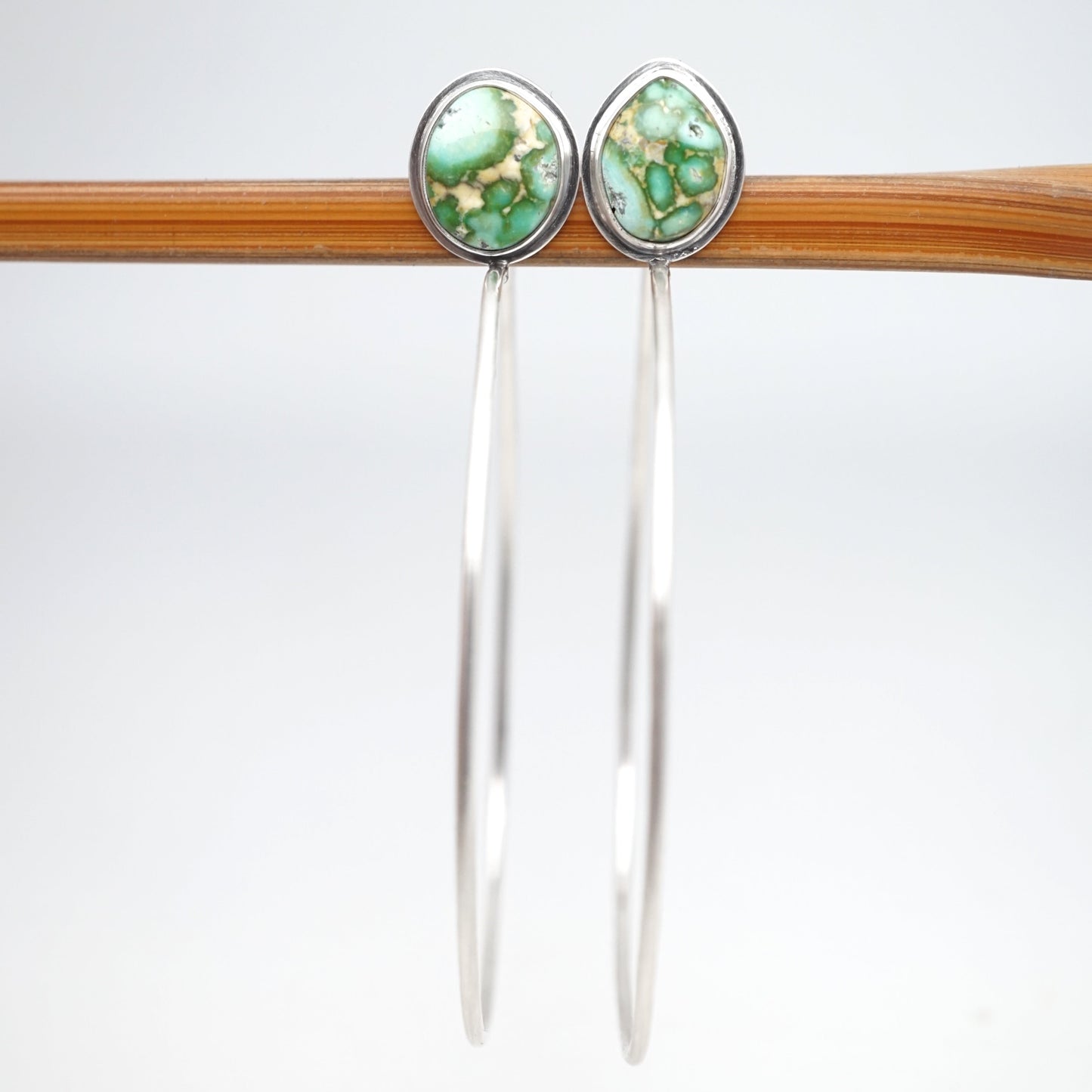 green pools sonoran gold turquoise + silver hoops - Lumenrose