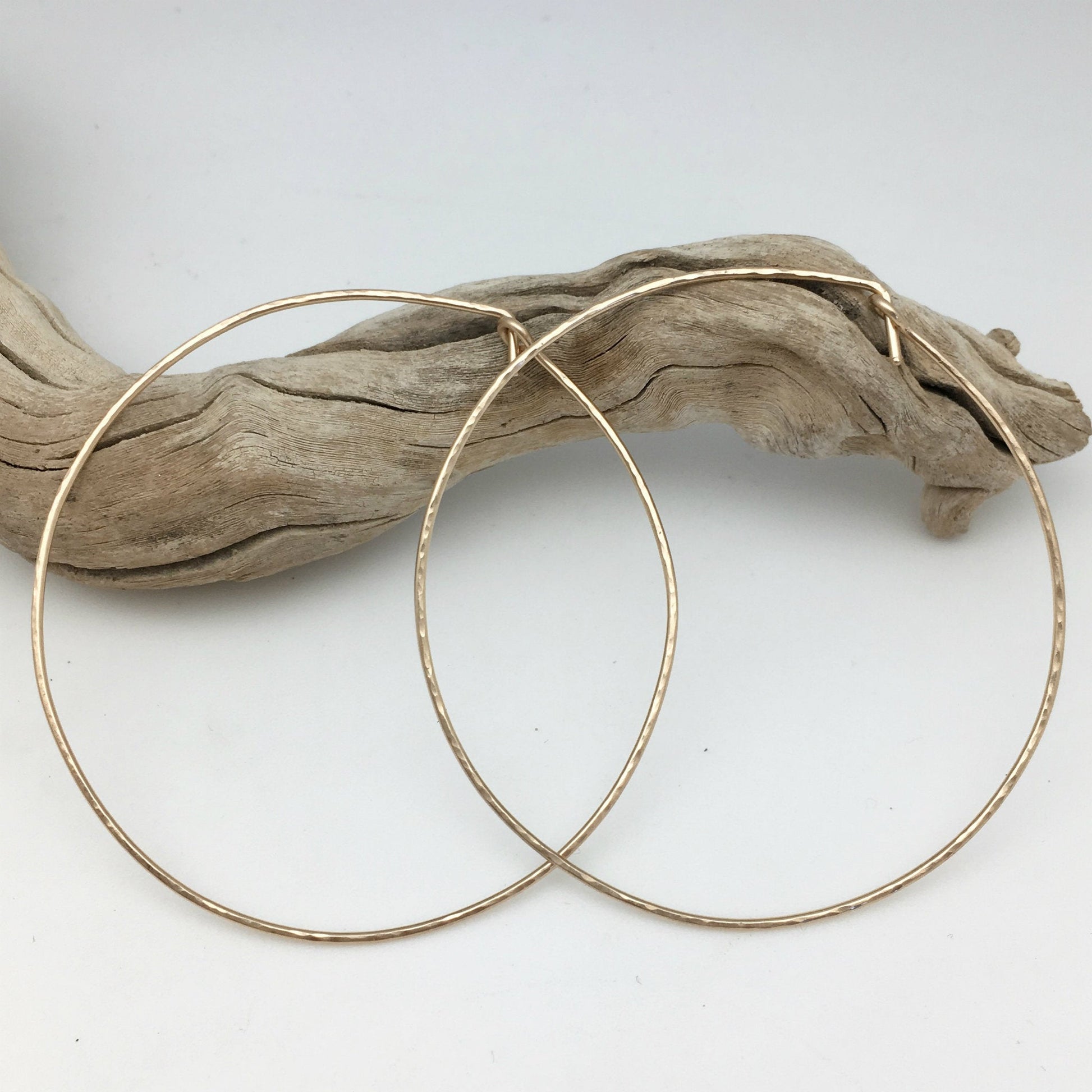 hammered hoop earrings - 3 sizes, silver or 14k goldfill - Lumenrose