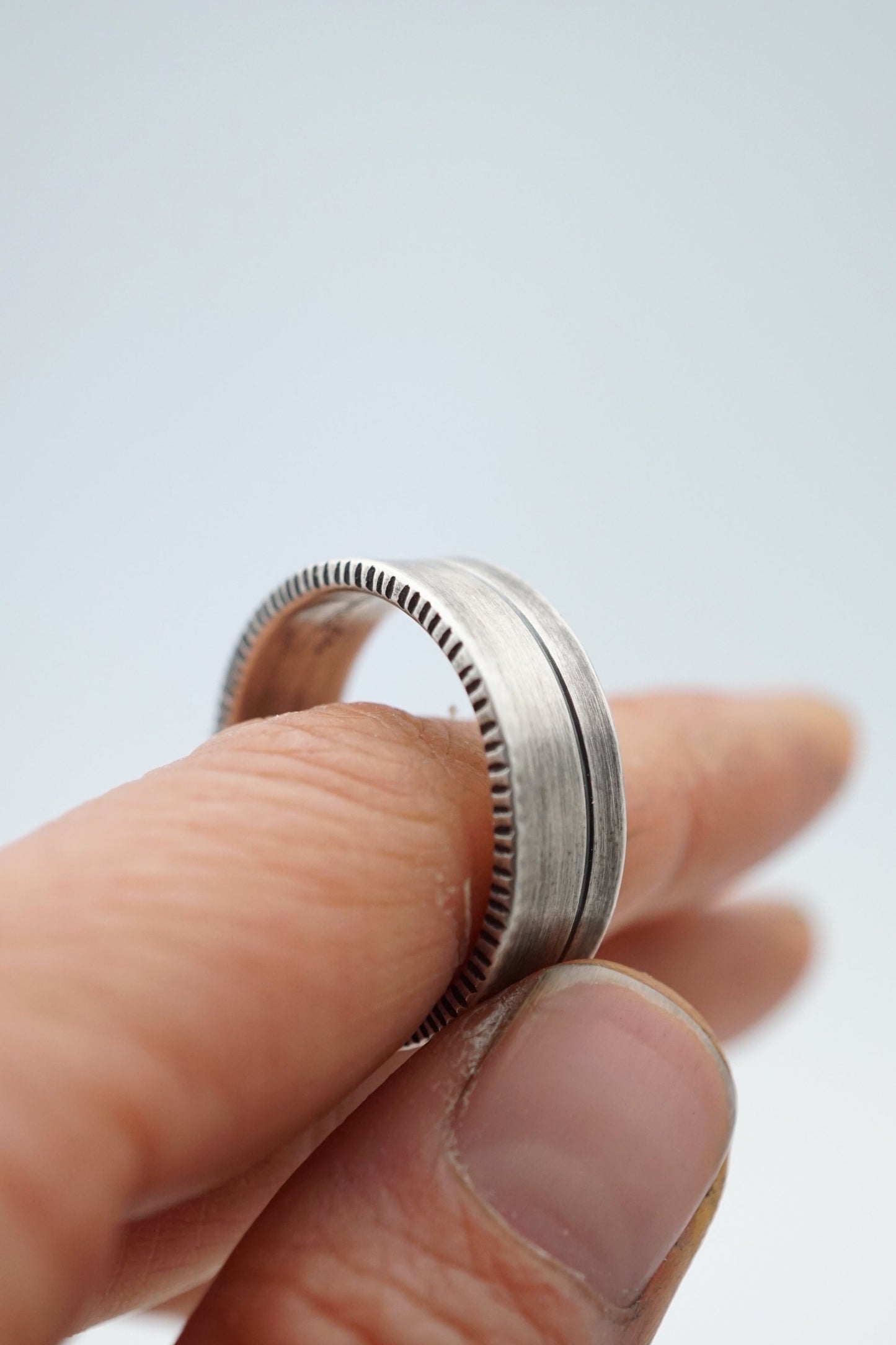 heavy gauge textured ring band - size 11/11.25 - Lumenrose