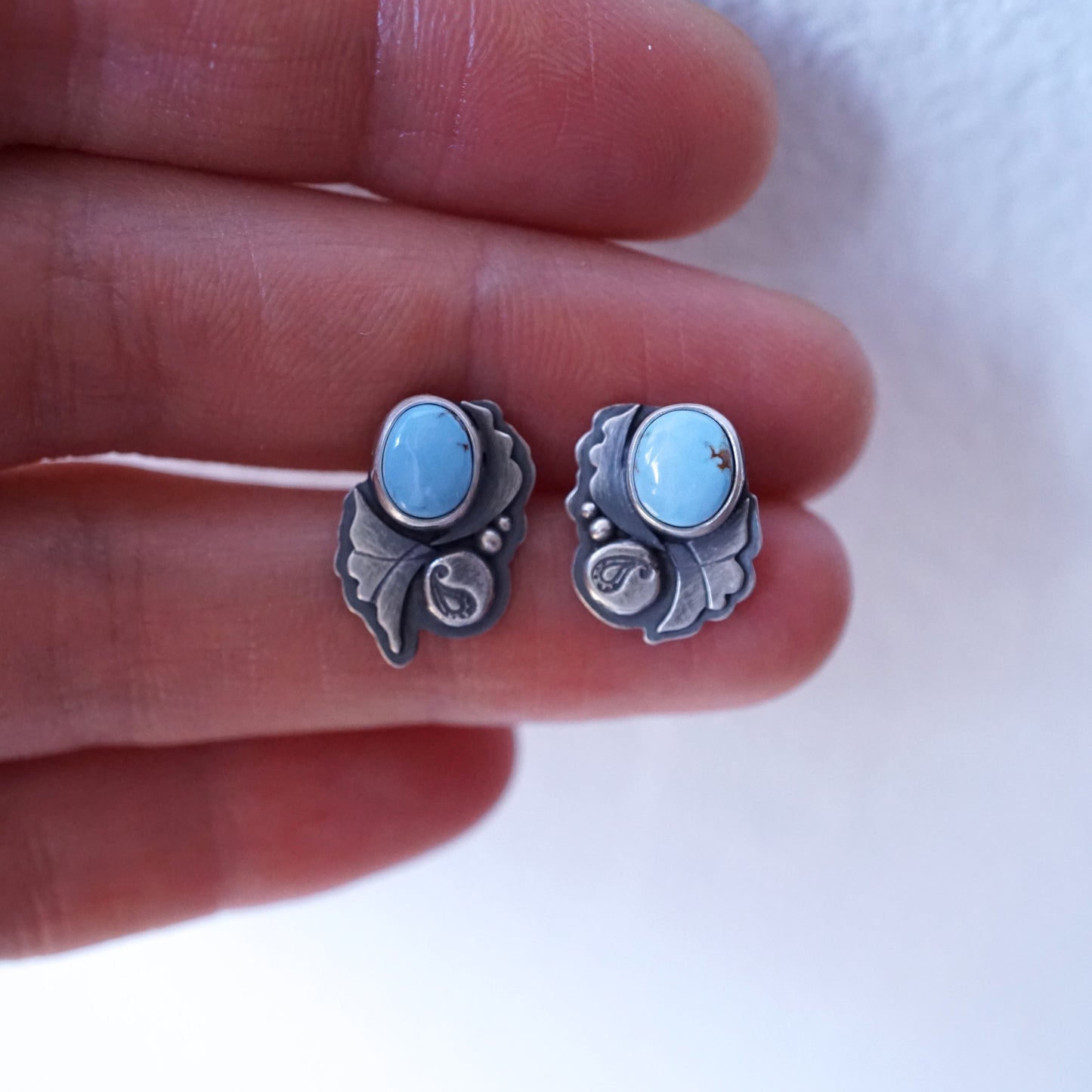high grade lavender turquoise bouquet studs - Lumenrose