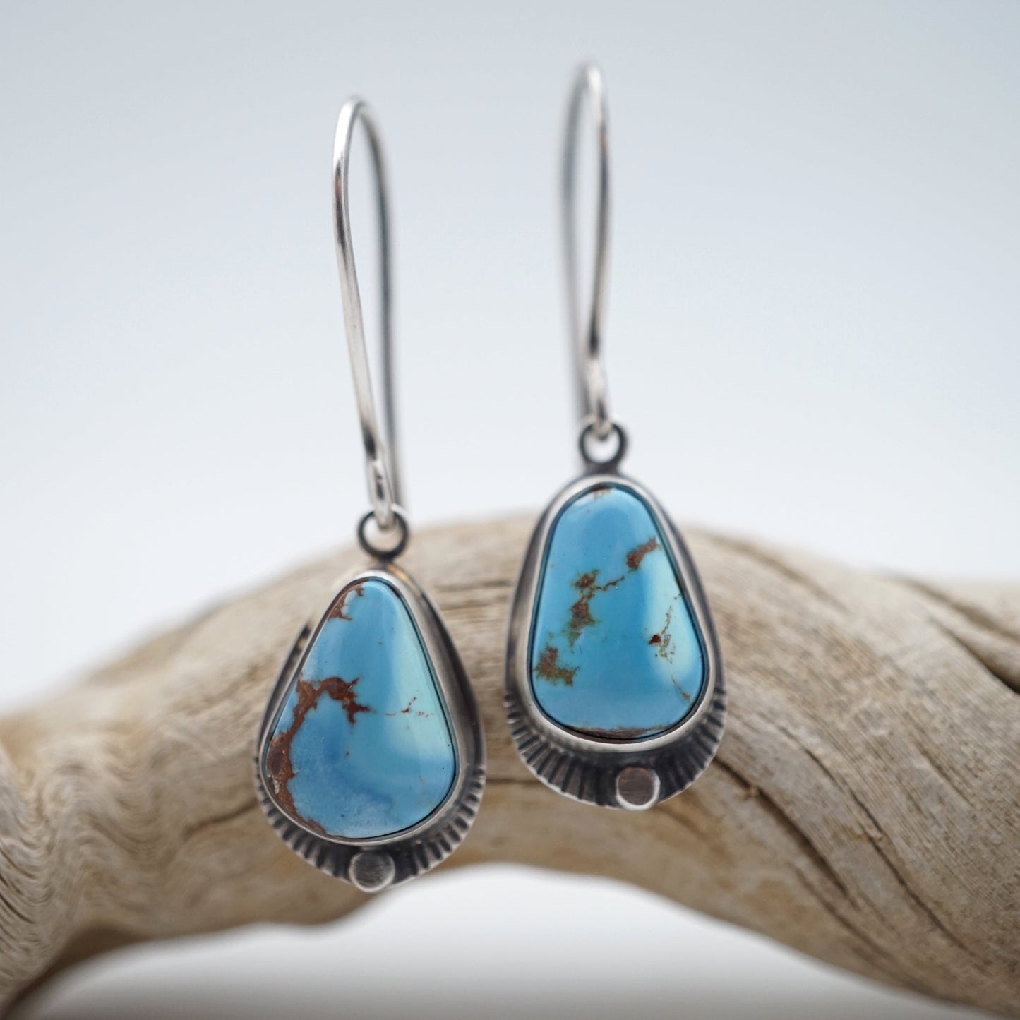 high grade lavender turquoise dangle earrings - Lumenrose