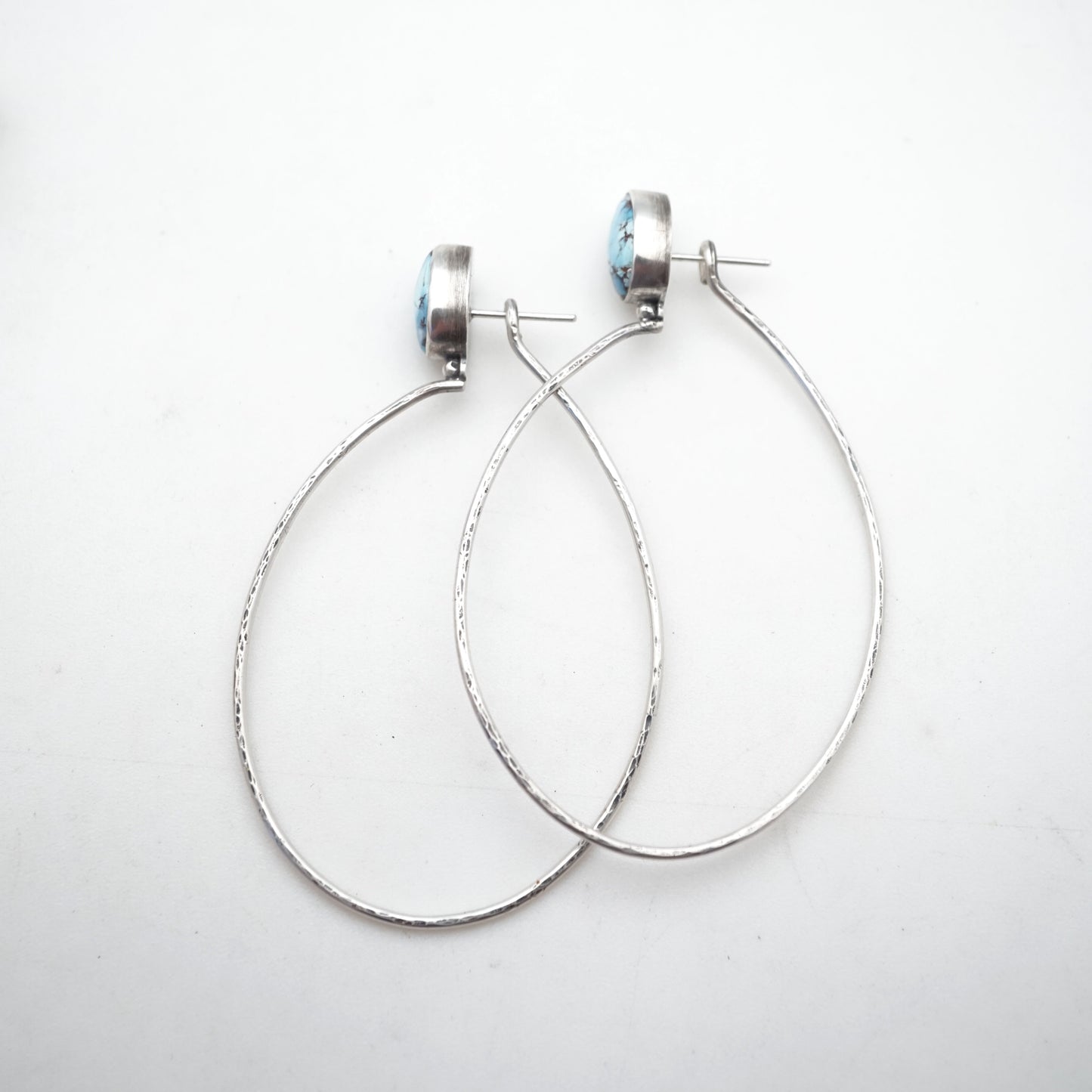 high grade lavender turquoise hoops - Lumenrose