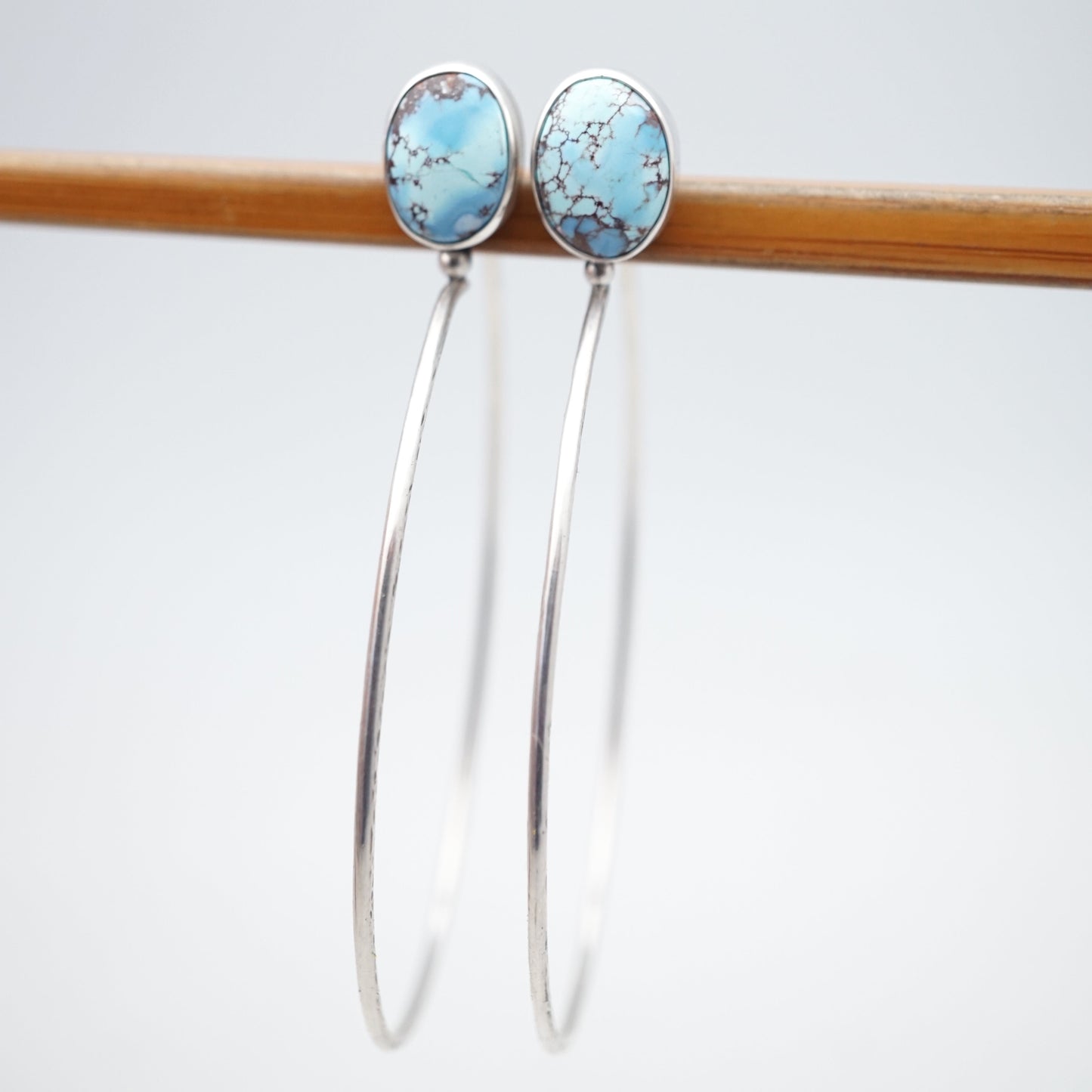 high grade lavender turquoise hoops - Lumenrose
