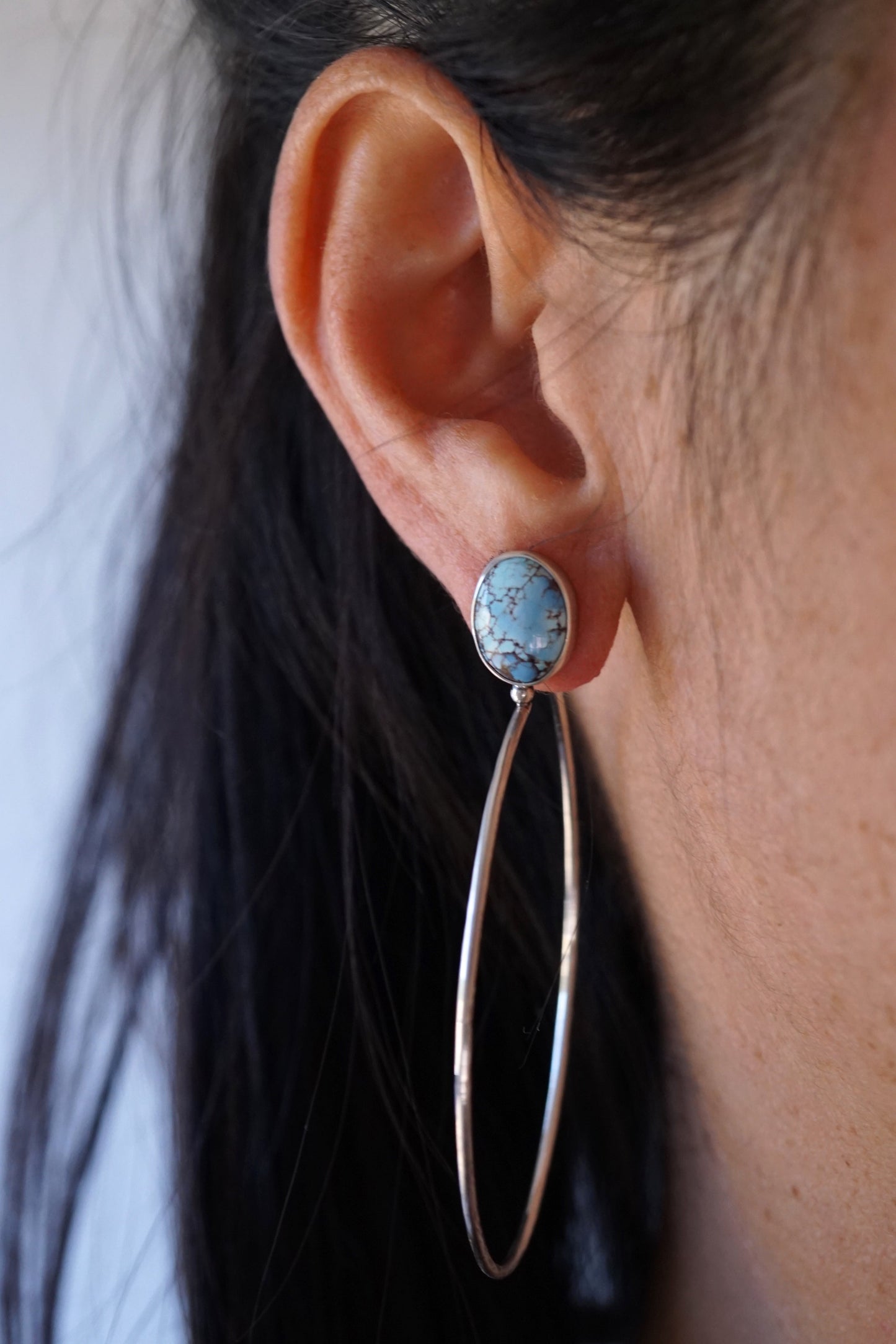 high grade lavender turquoise hoops - Lumenrose