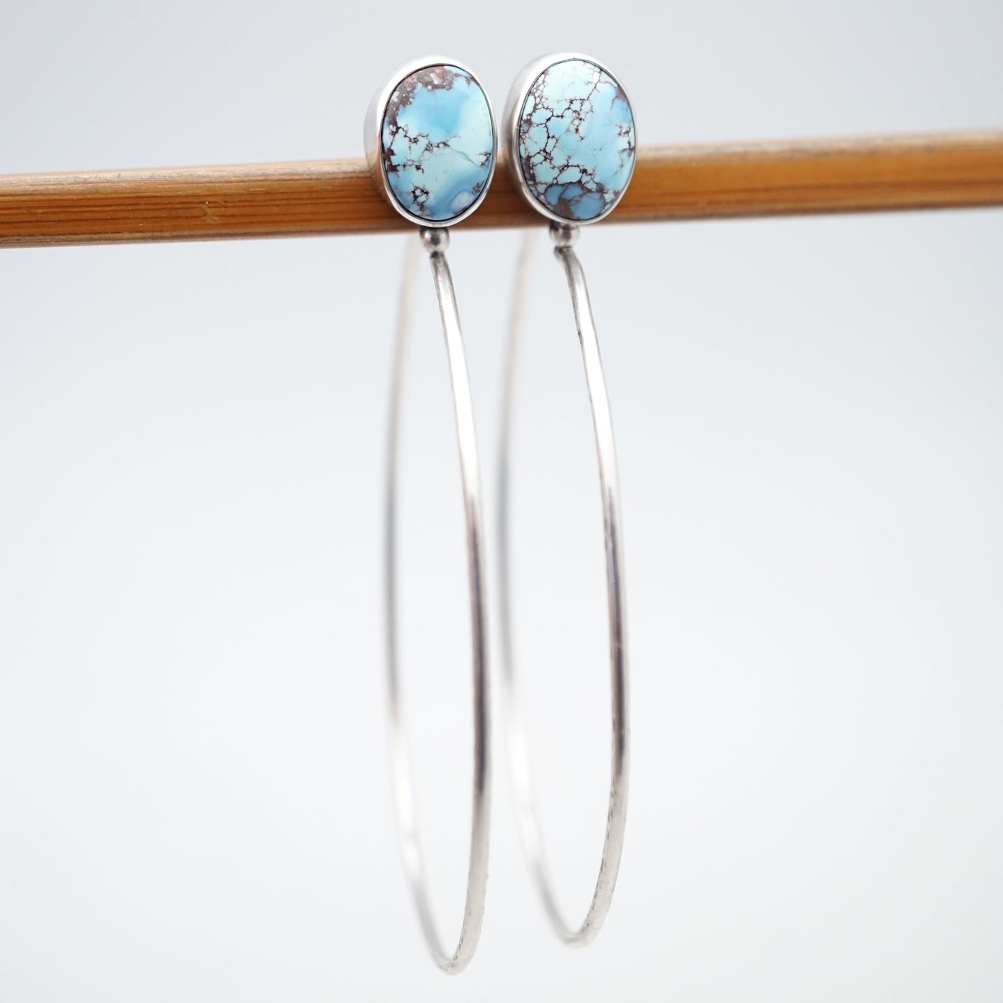 high grade lavender turquoise hoops - Lumenrose