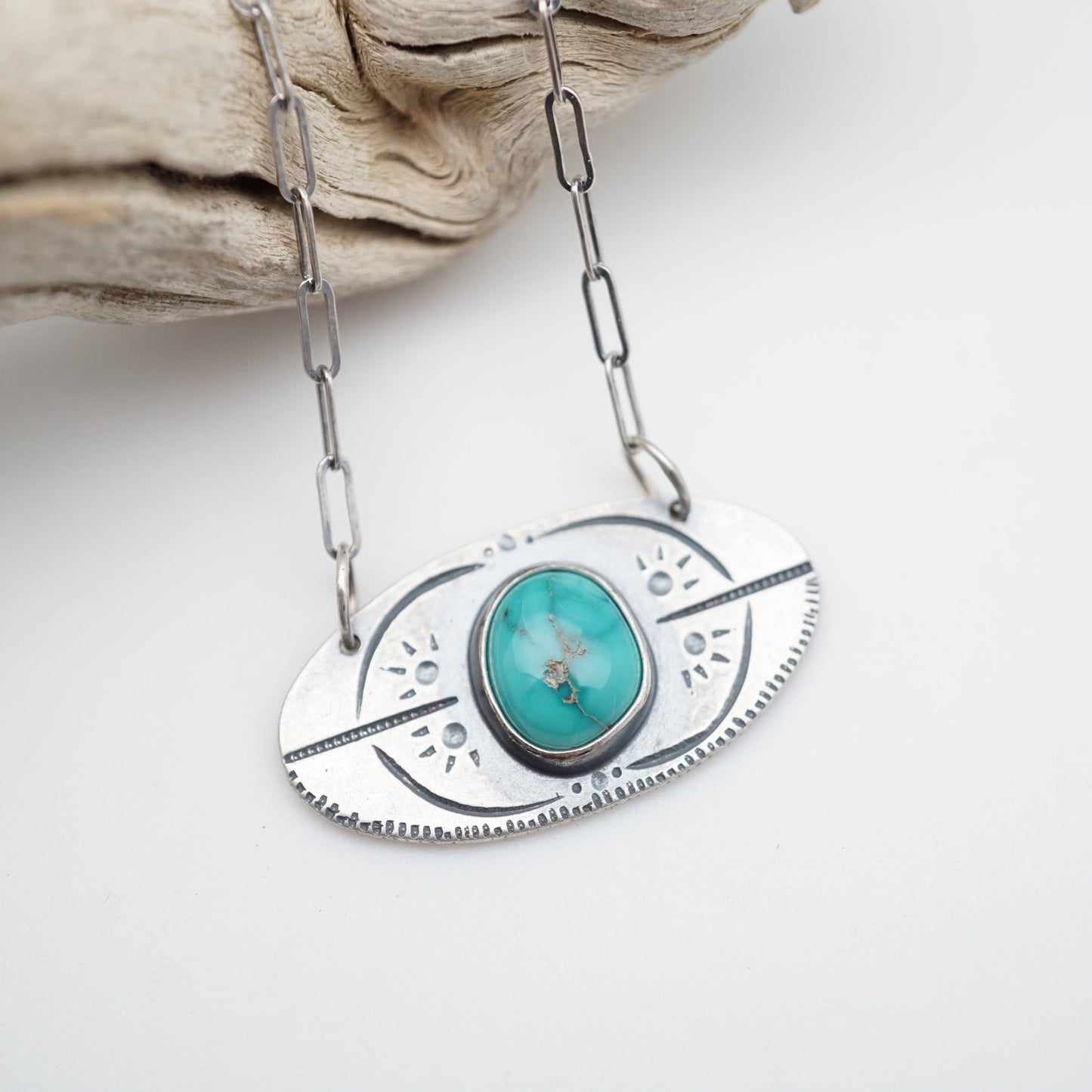 i will speak up necklace #4 - high grade cheyenne turquoise - Lumenrose