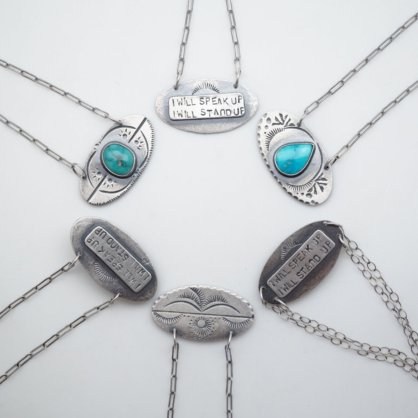 i will speak up necklace #7 & #8 - silver only, reversible - Lumenrose