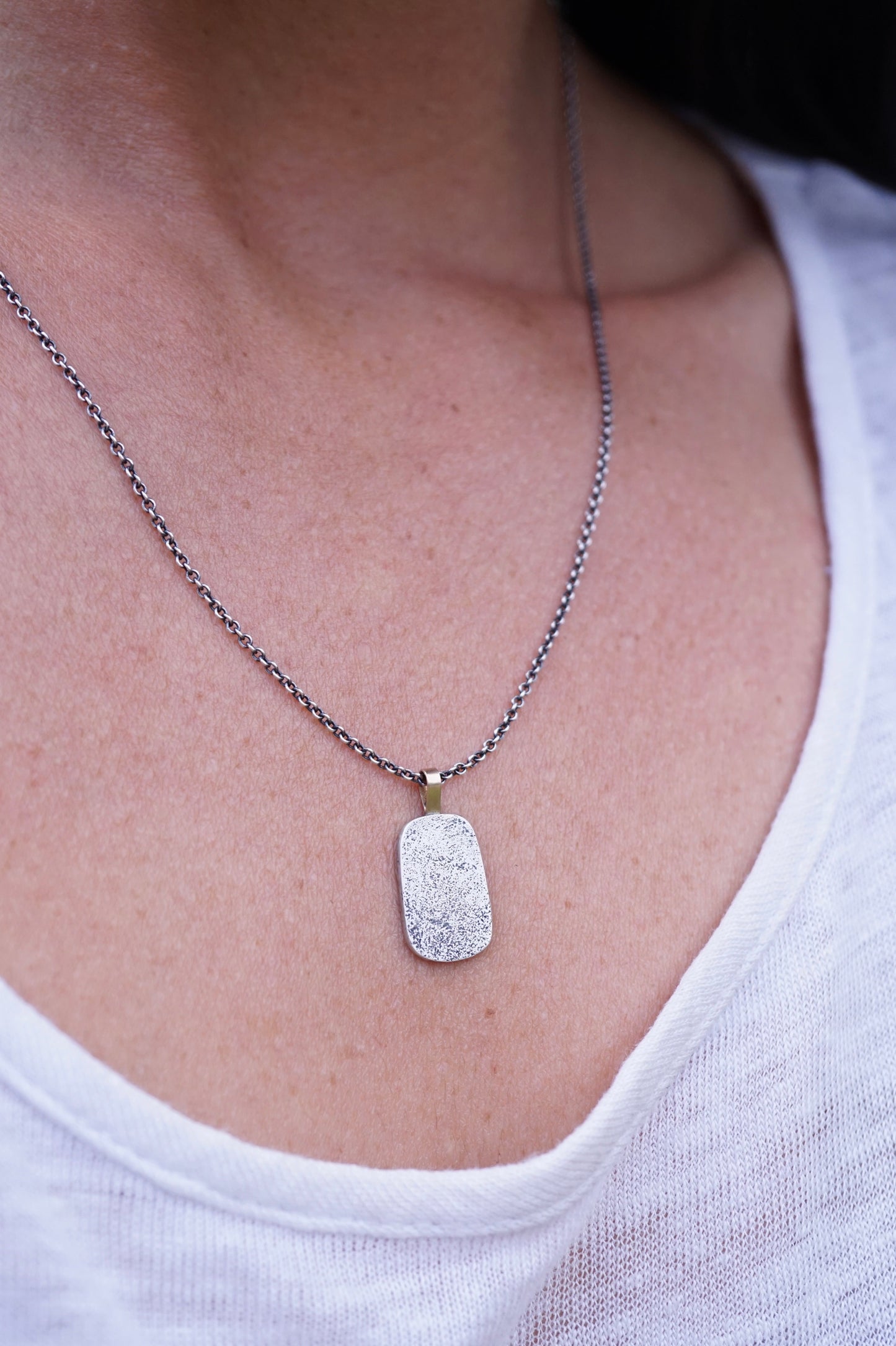 just a silver pendant with a little 14k gold - Lumenrose