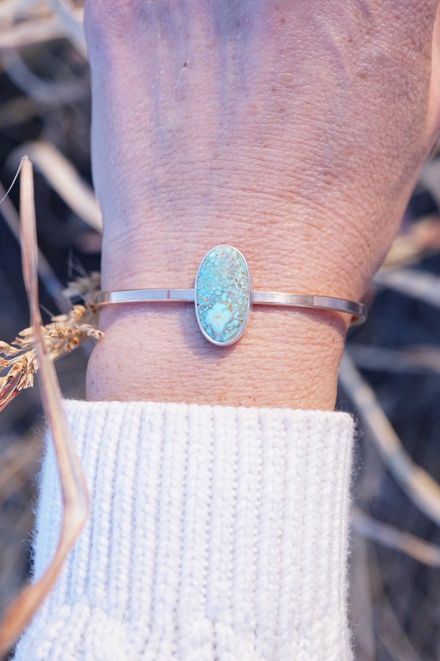 kingman turquoise + 14k goldfill + sterling cuff #1 - Lumenrose