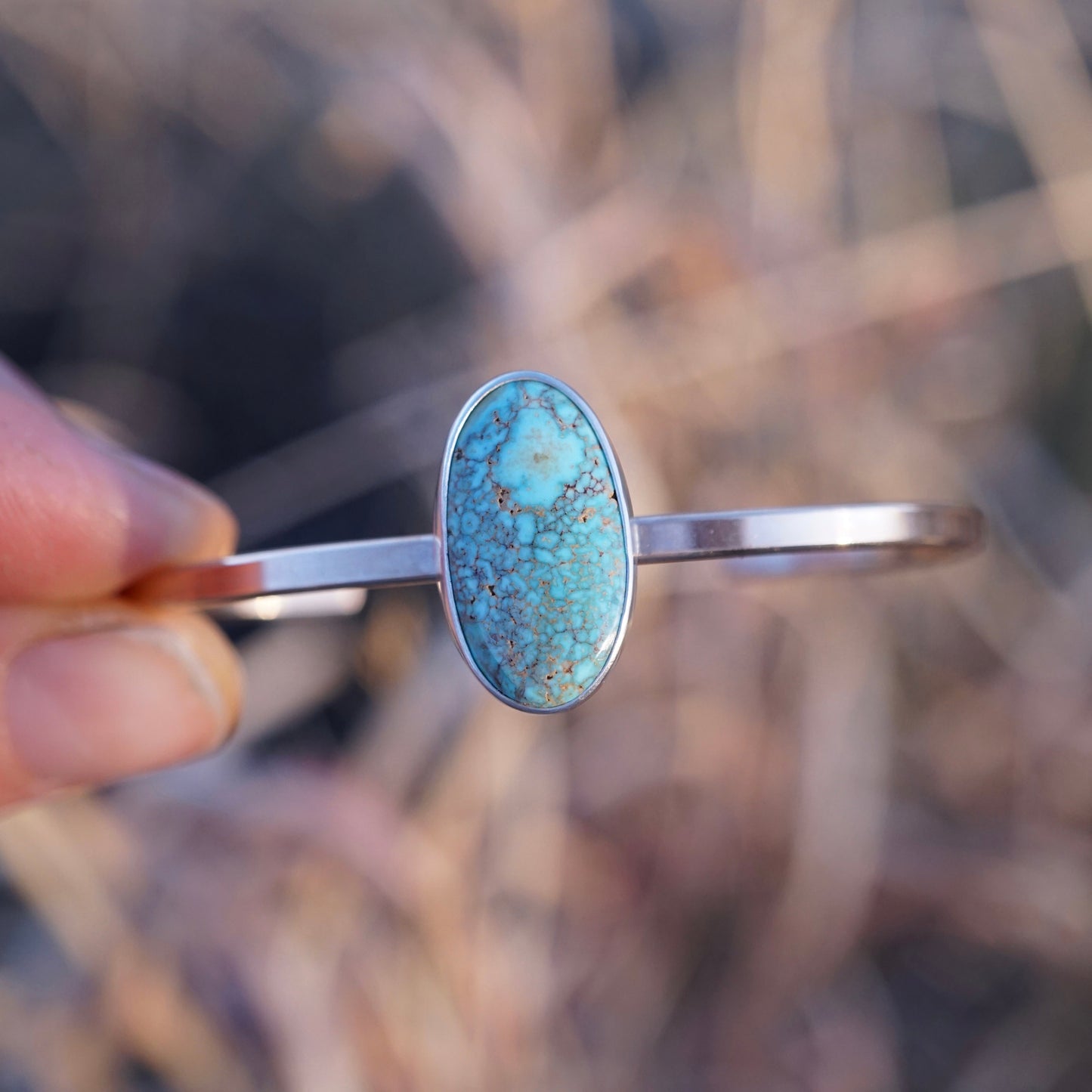 kingman turquoise + 14k goldfill + sterling cuff #1 - Lumenrose