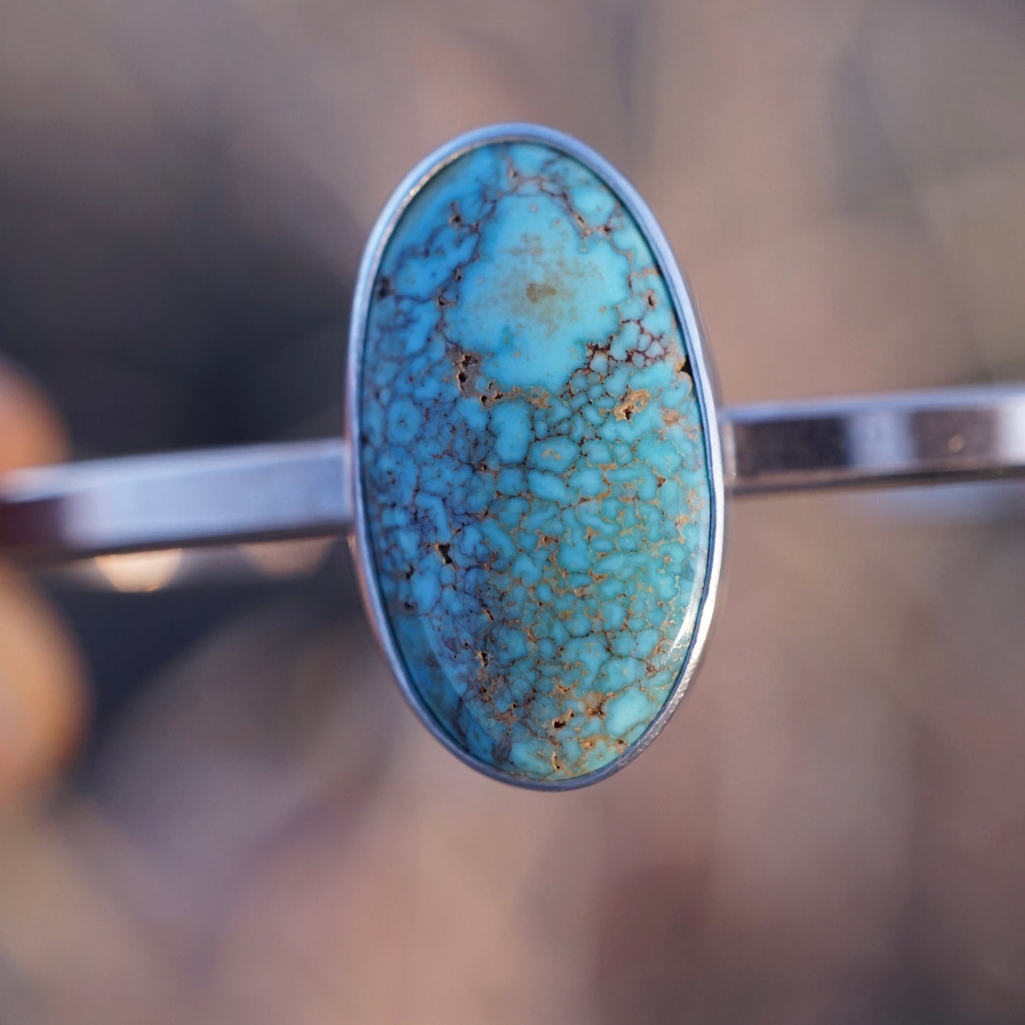 kingman turquoise + 14k goldfill + sterling cuff #1 - Lumenrose